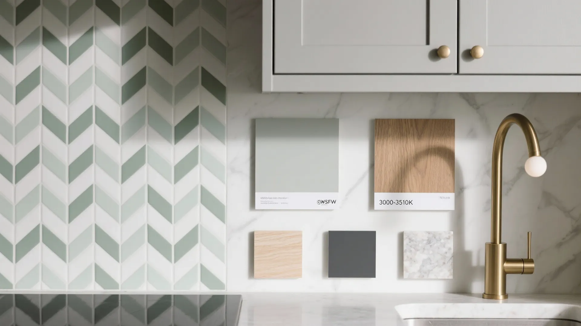 2) Geometric Backsplash Wall for Kitchens