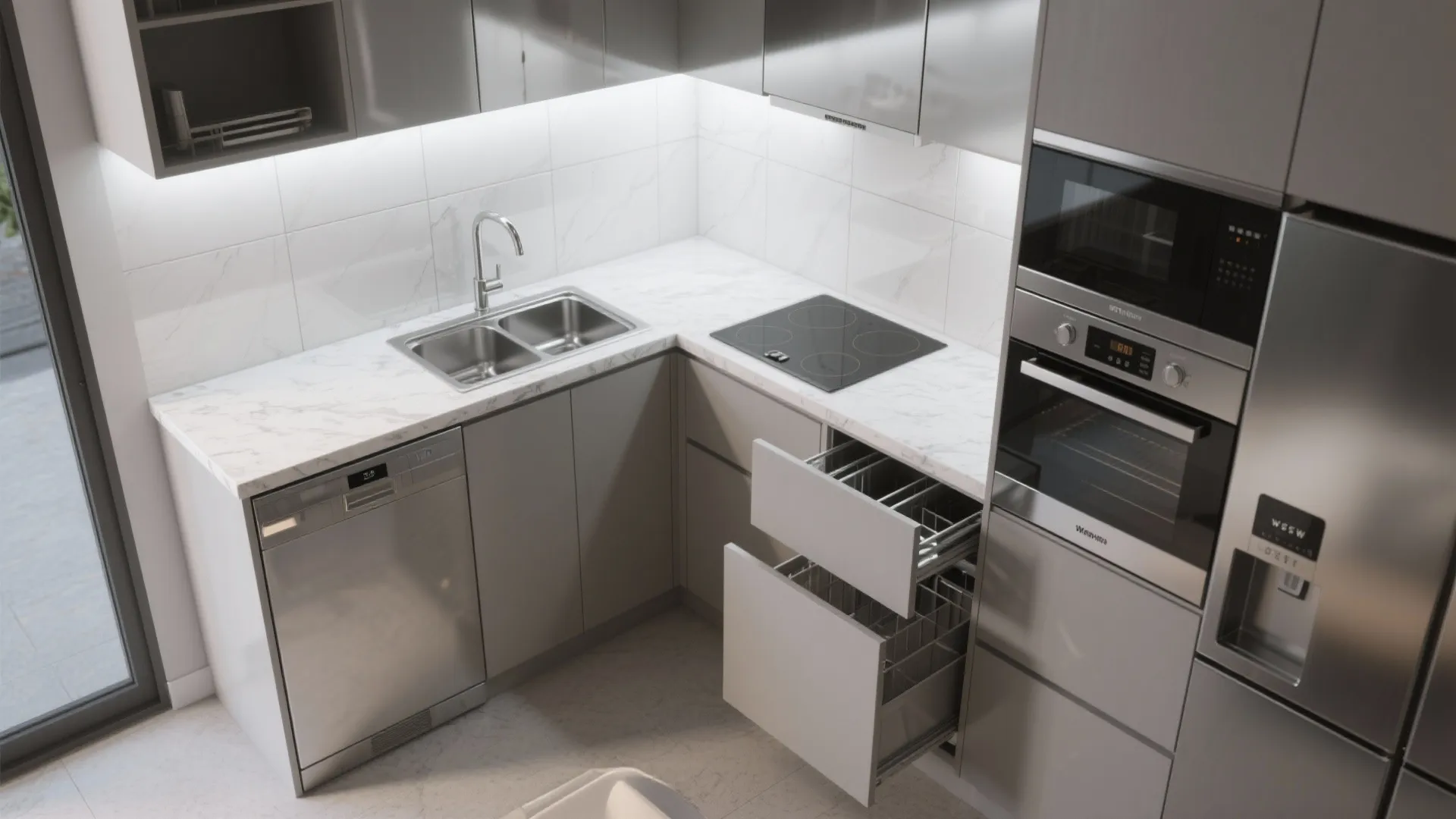 5. Kitchen micro-layouts that behave like big kitchens