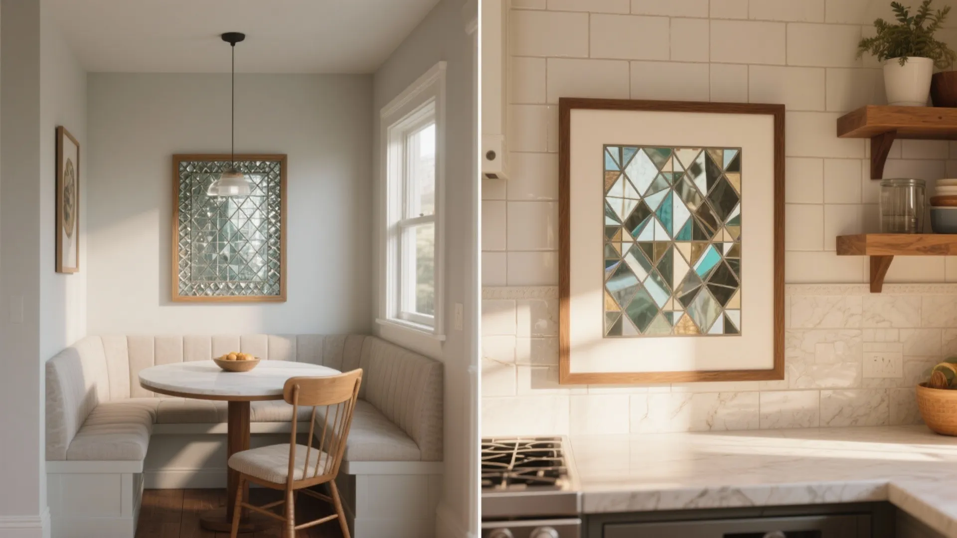 5. Kitchen nook mini-mosaic (yes, near food)