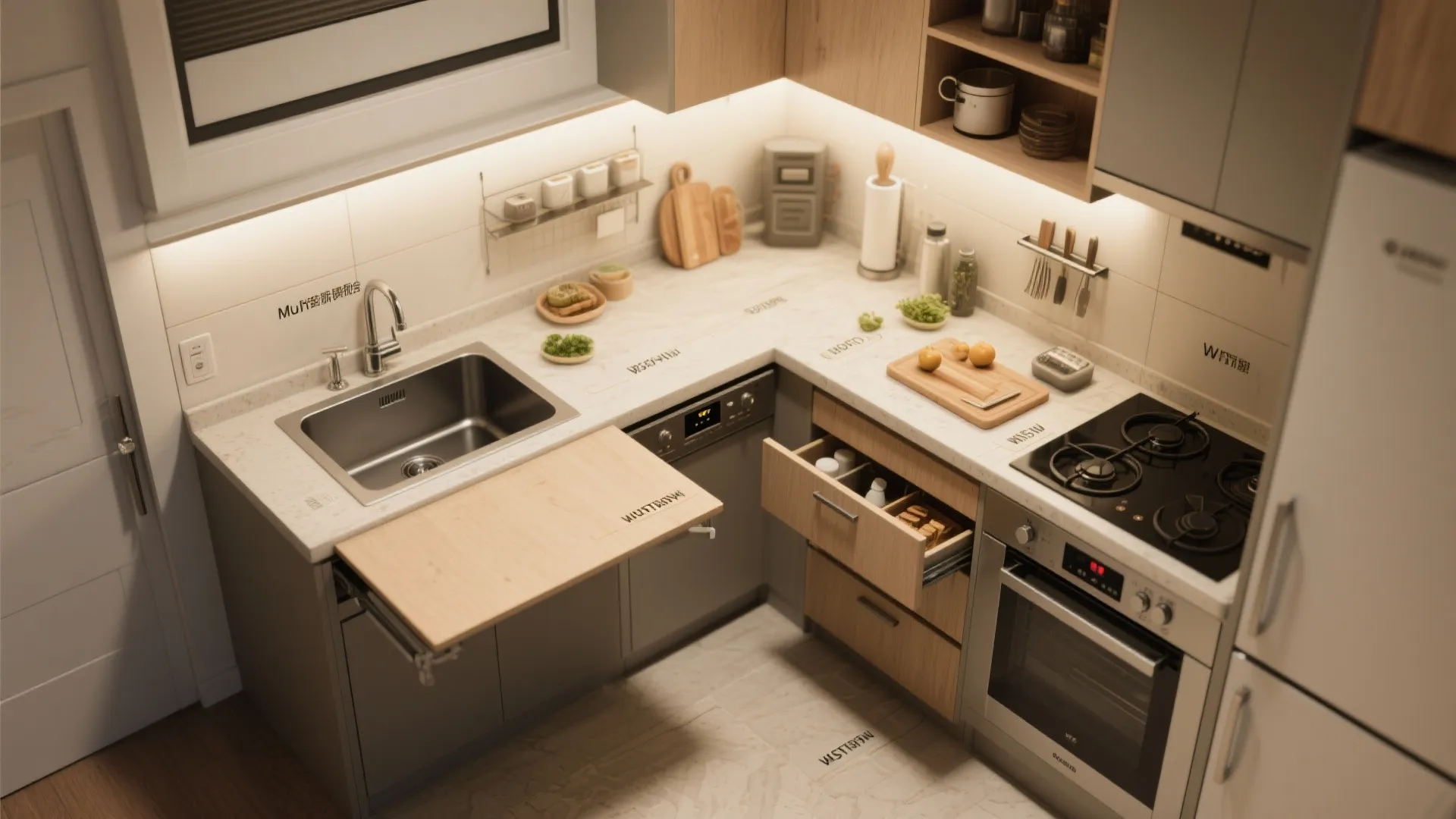 3. Make the kitchen multitask (and tiny-proof)