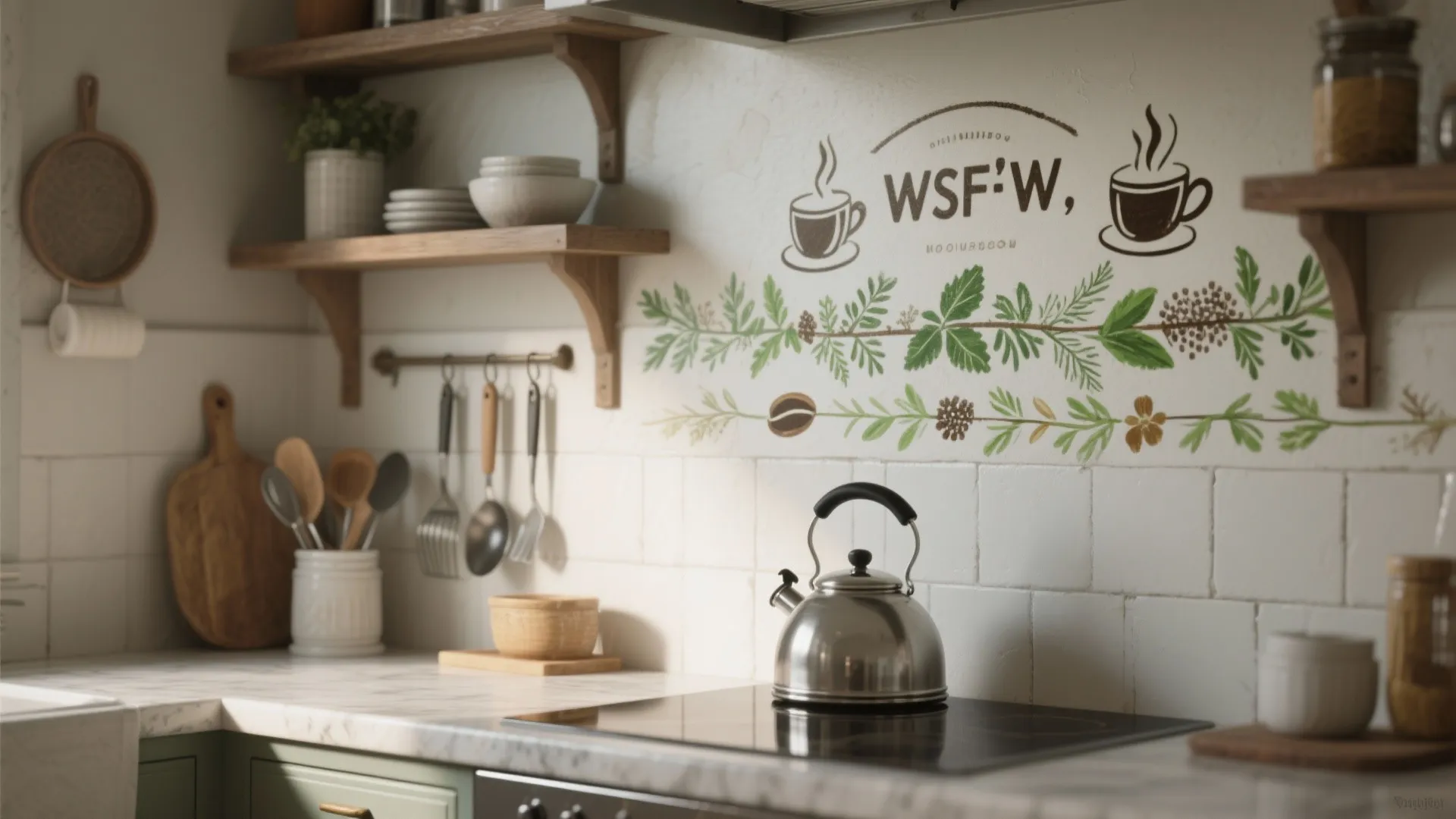 3. Kettle-to-Canvas: Small Kitchen Murals