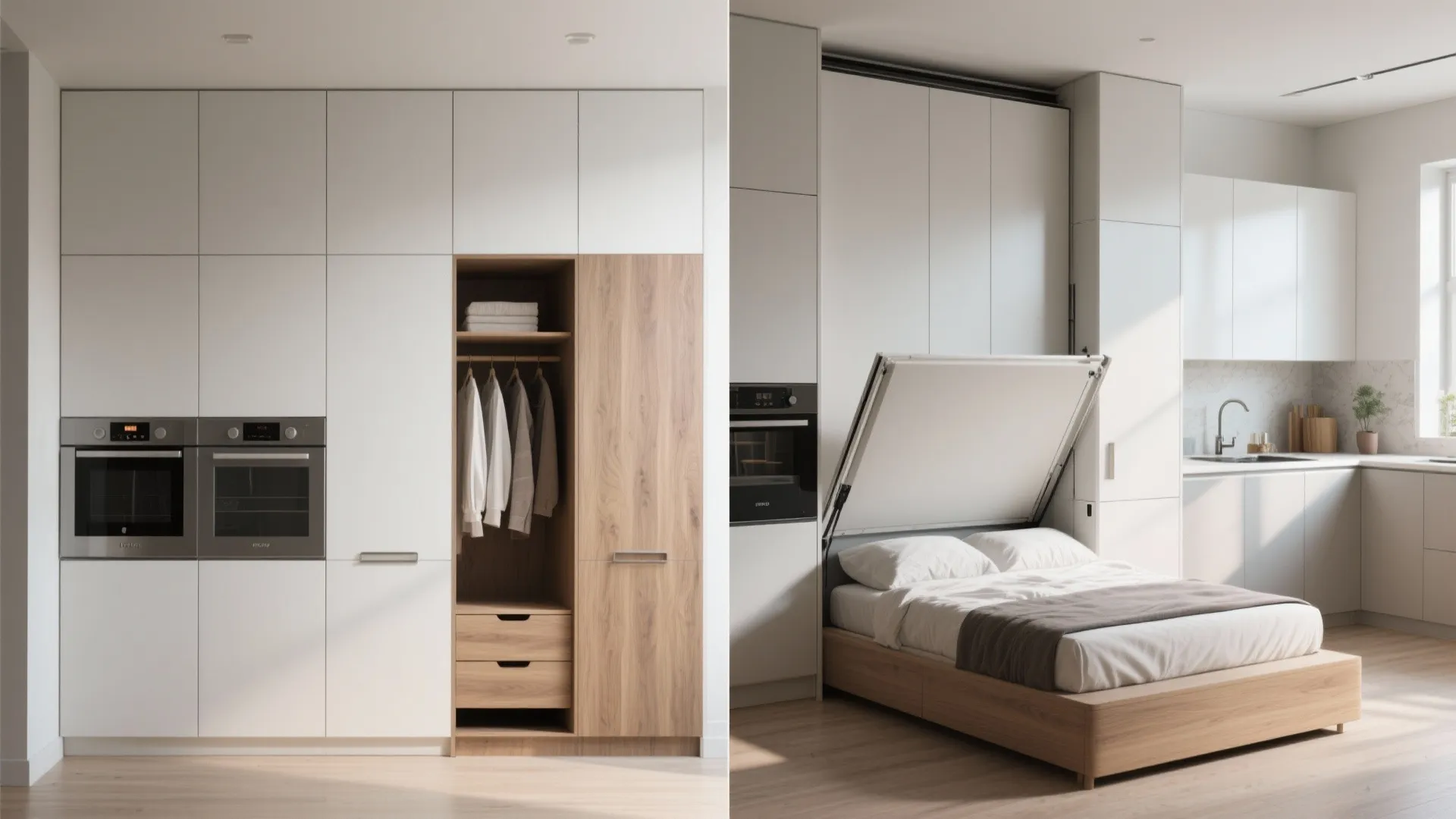 5. Murphy bed with integrated kitchen or closet face