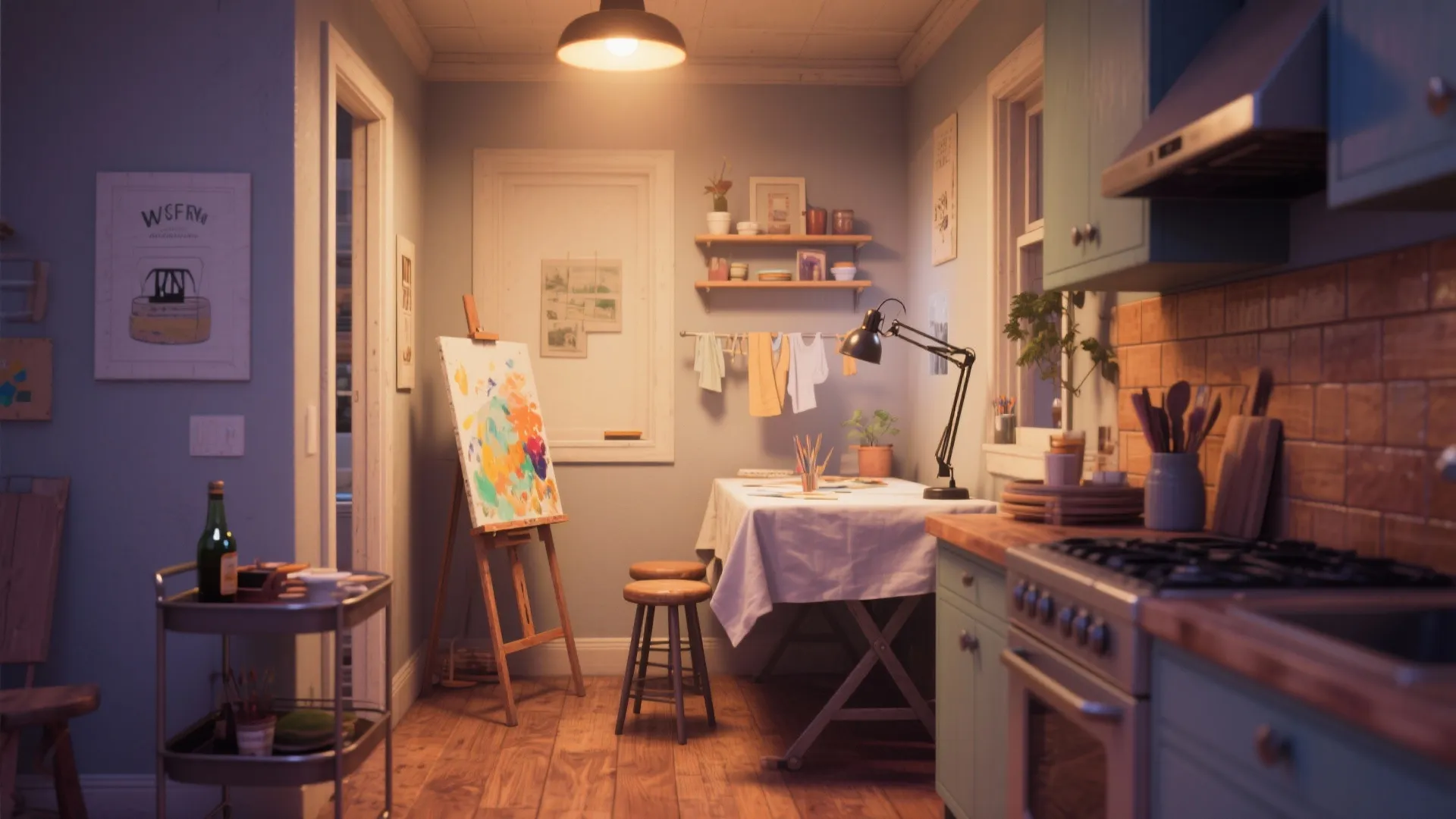 5. Convert a kitchen nook into a cozy studio