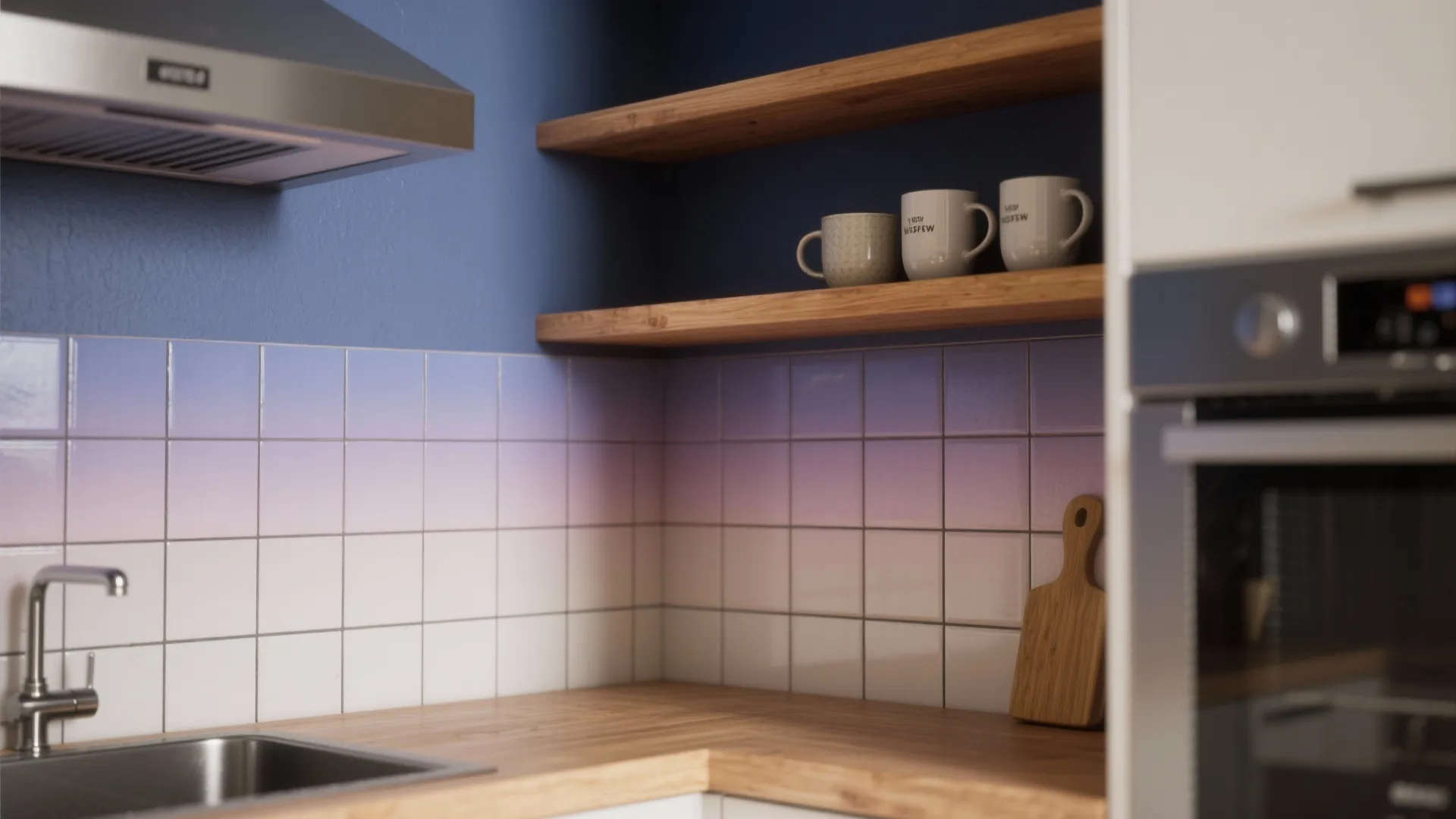 4. Backsplash and half-wall ombre for kitchens