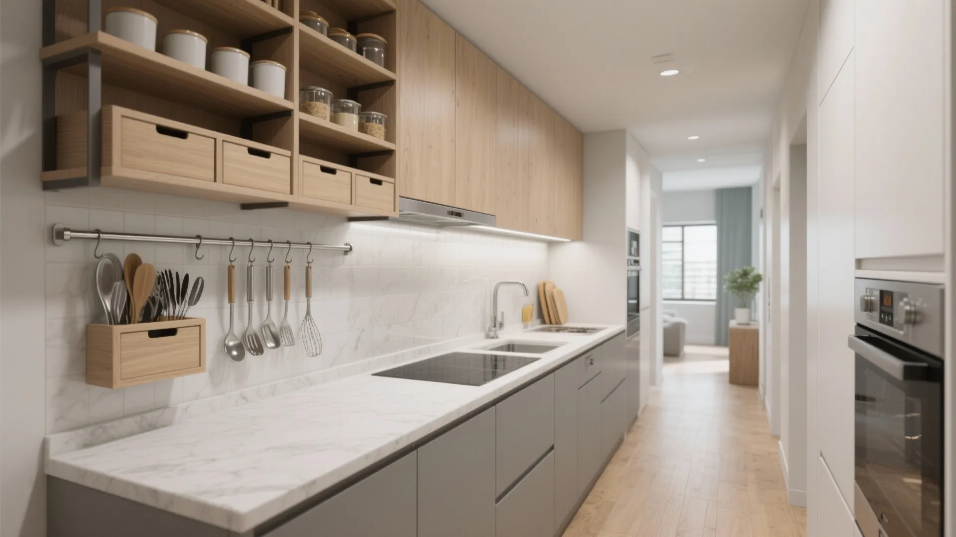 Minimalist kitchen storage that really works