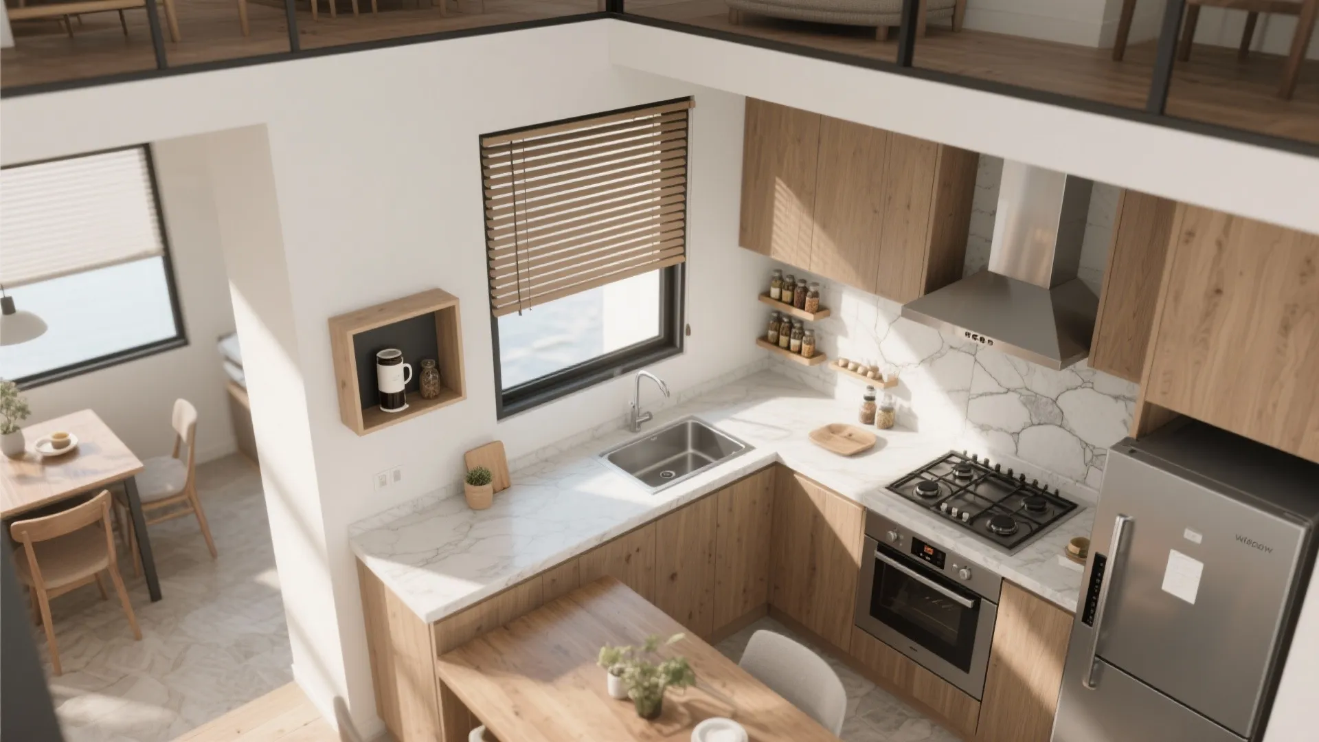 3) Let the kitchen wall multitask (pass-throughs, nooks, and screens)
