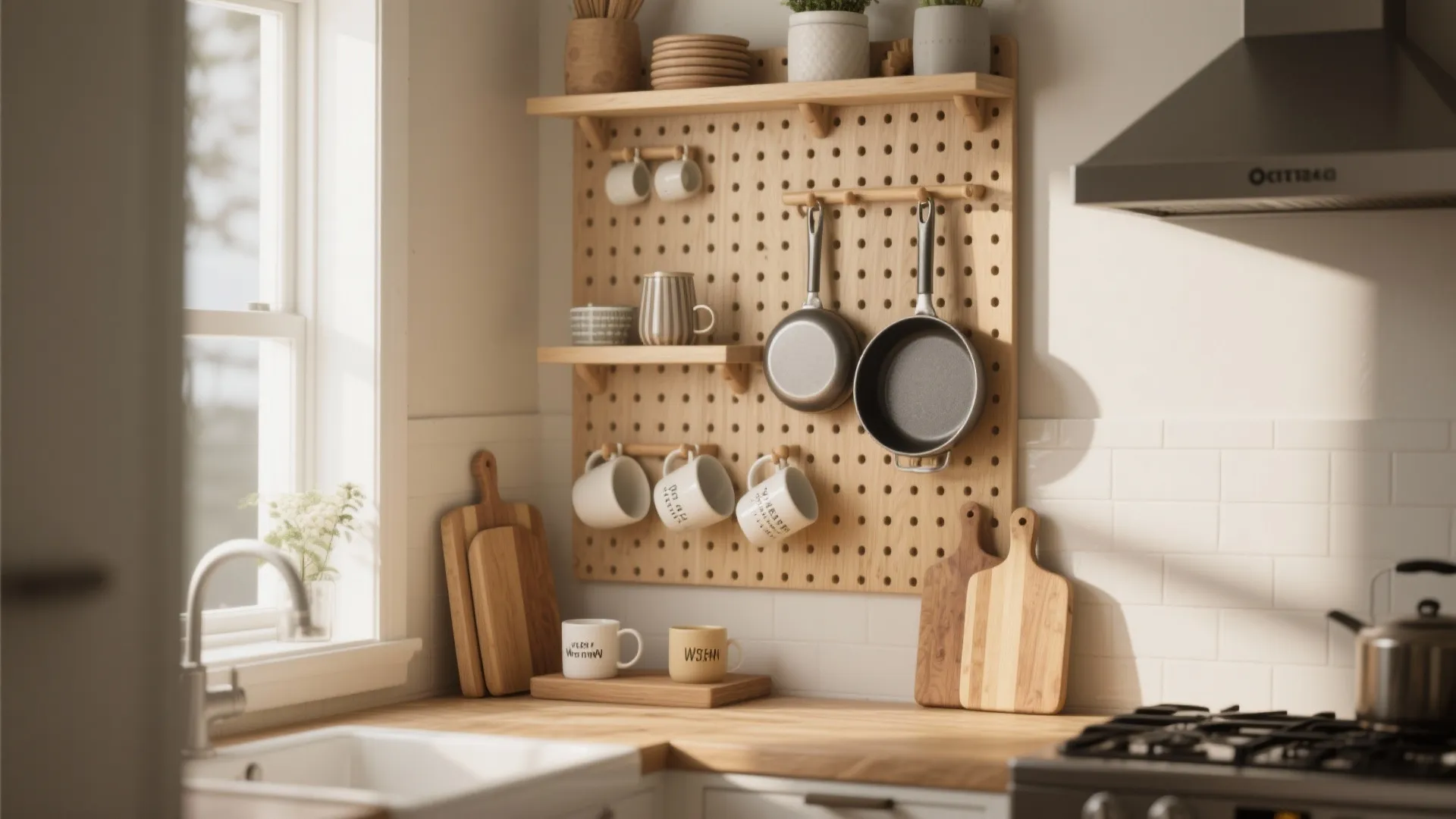 2. Vertical Space with Pegboards