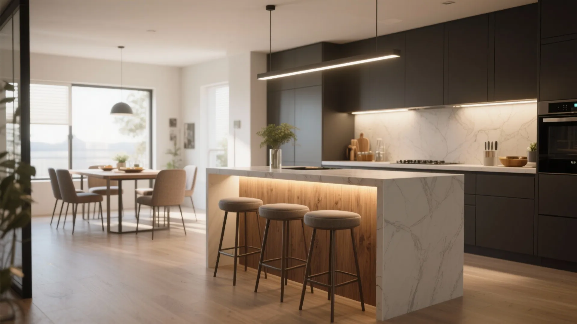 5. Use the kitchen edge—peninsulas and bar seating