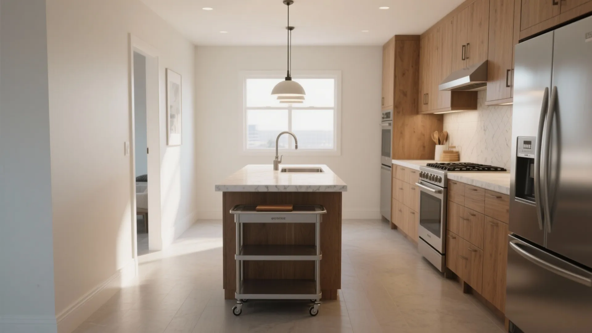 4. Efficient Kitchen Triangle and Island Alternatives