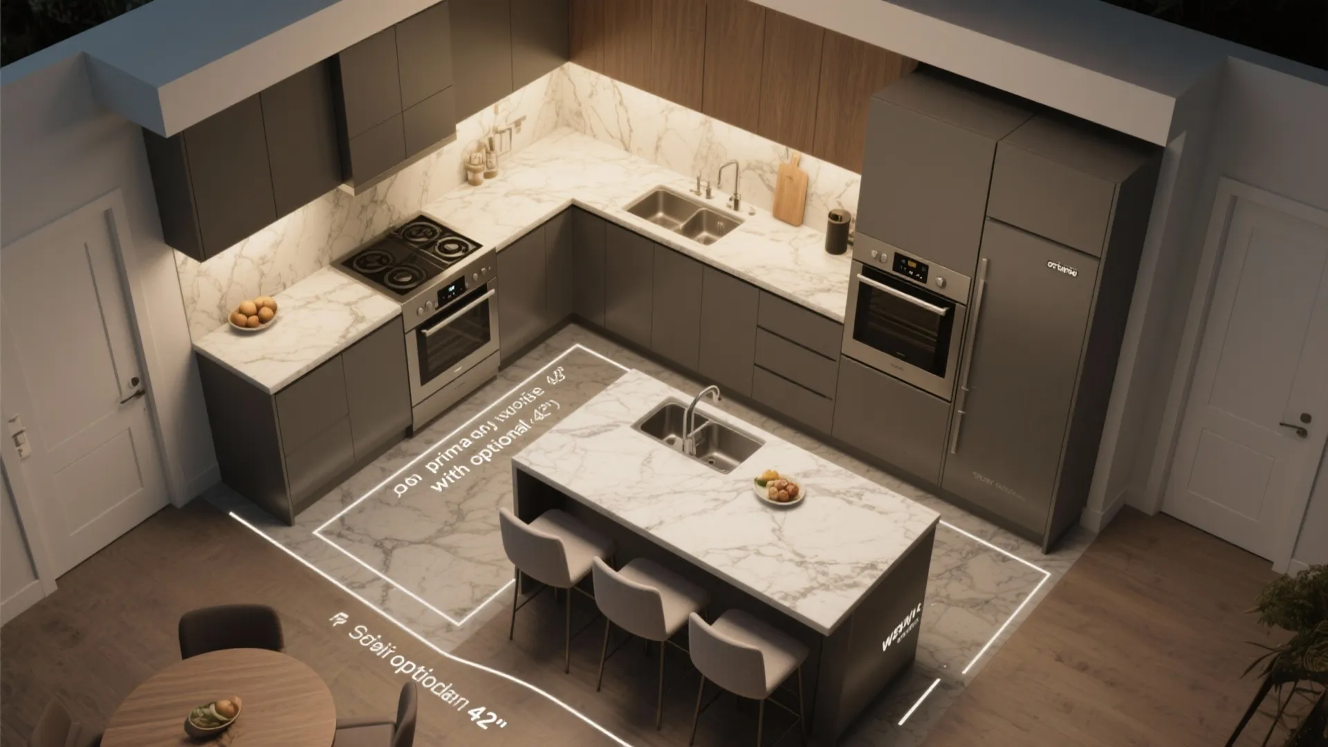 3. Efficient Kitchen Triangle with a Peninsula