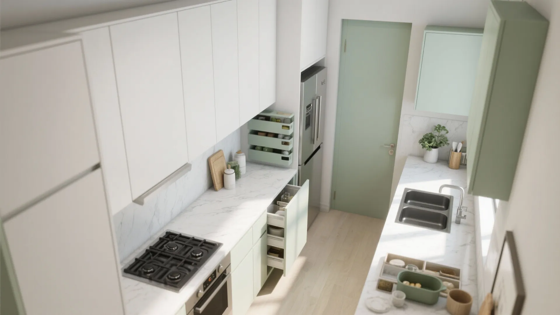 Minimalist Kitchen Storage for Compact 2BHKs