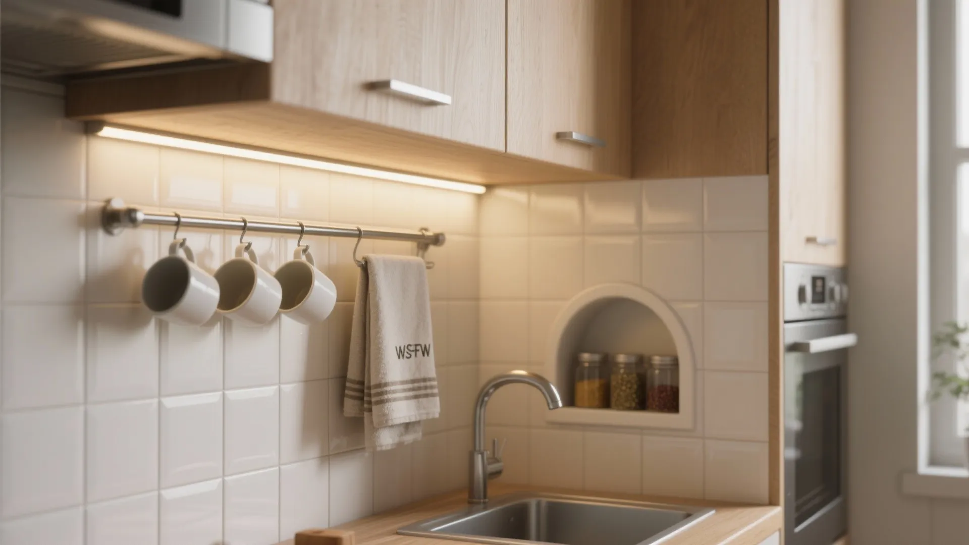 5. Smart Niches and Rails in Kitchens and Baths