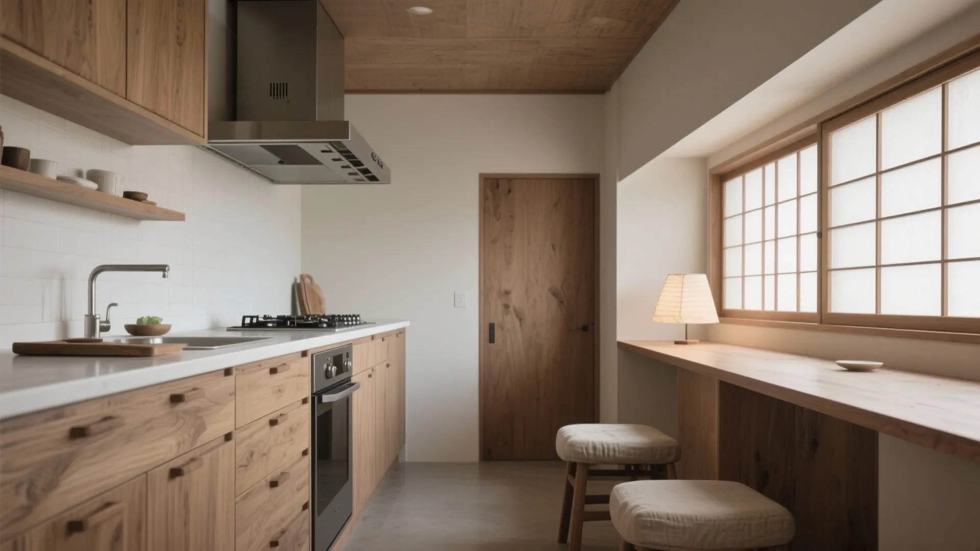 Tips 5: キッチンは“座って作業”できる高さと連続カウンター