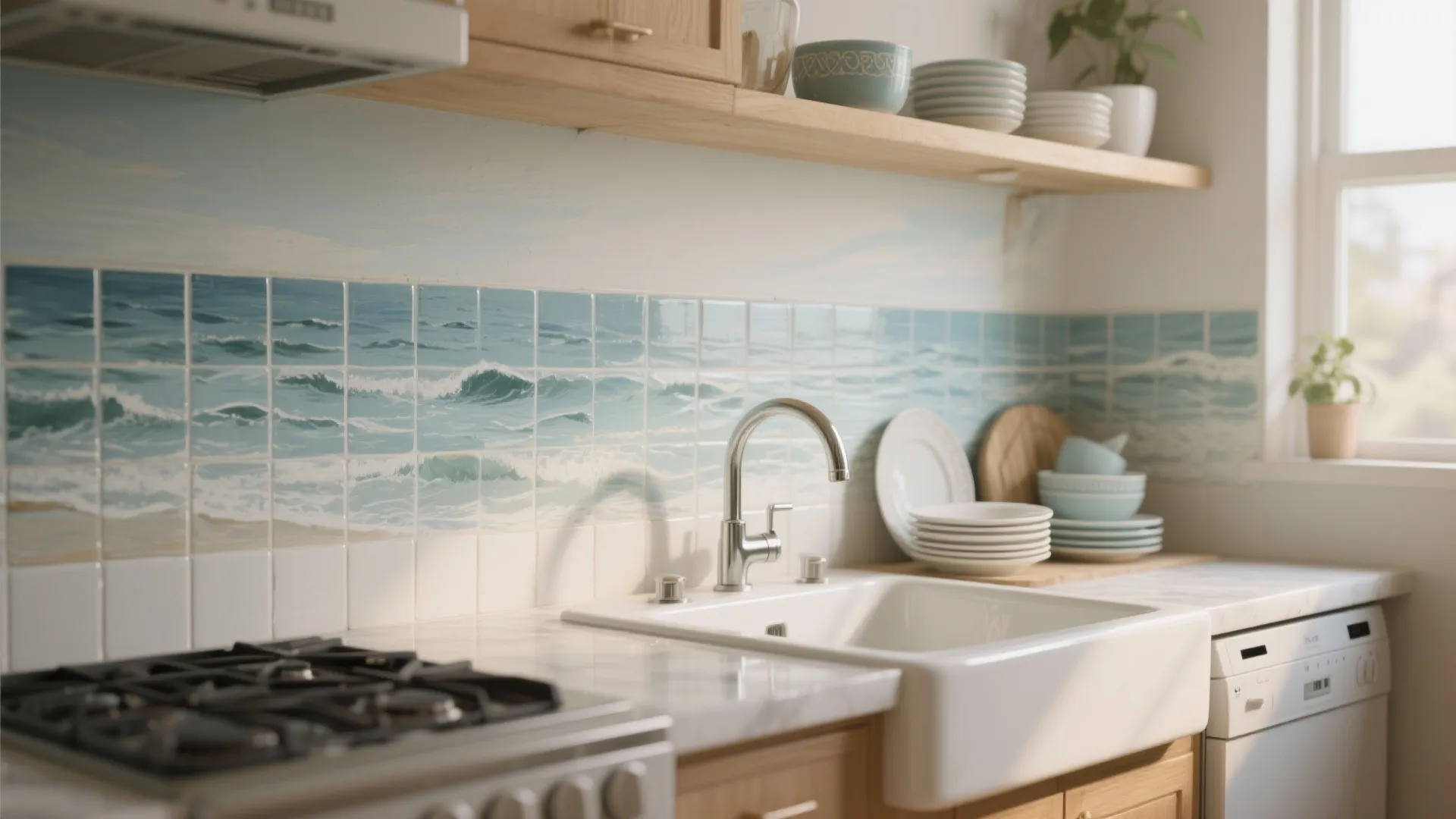 5. Focal kitchen splash or small bathroom scene