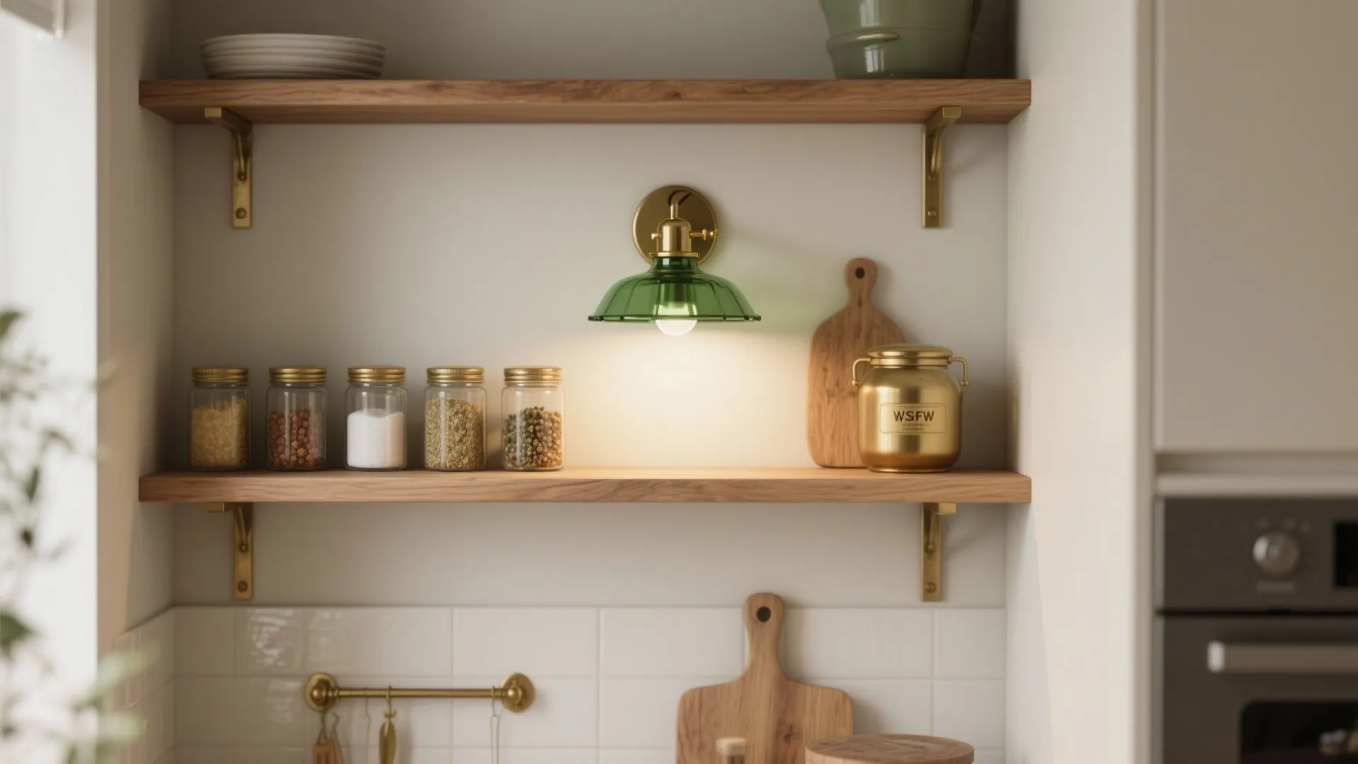 4. Statement lighting in compact kitchens