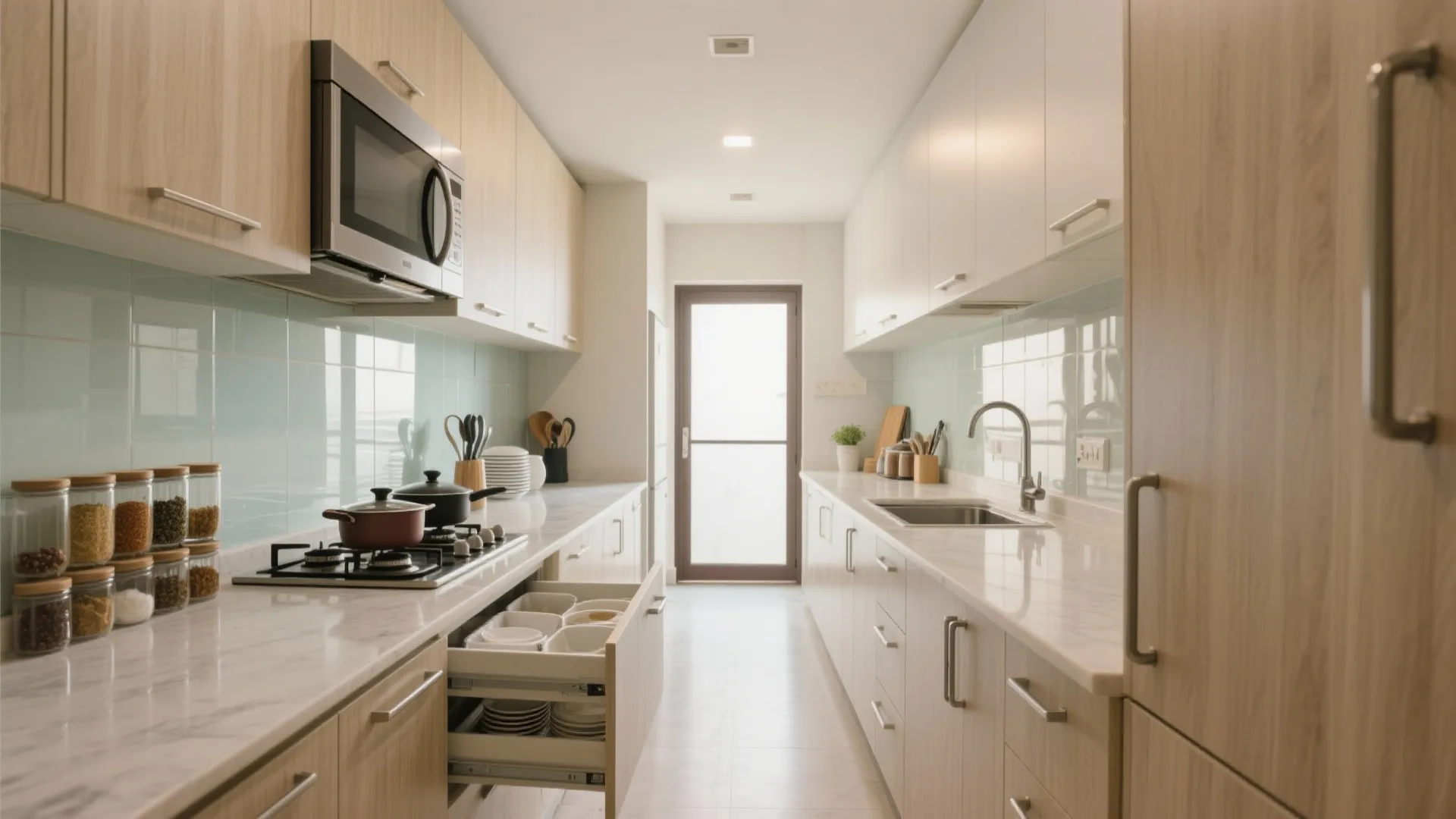 Minimalist kitchen storage that works hard