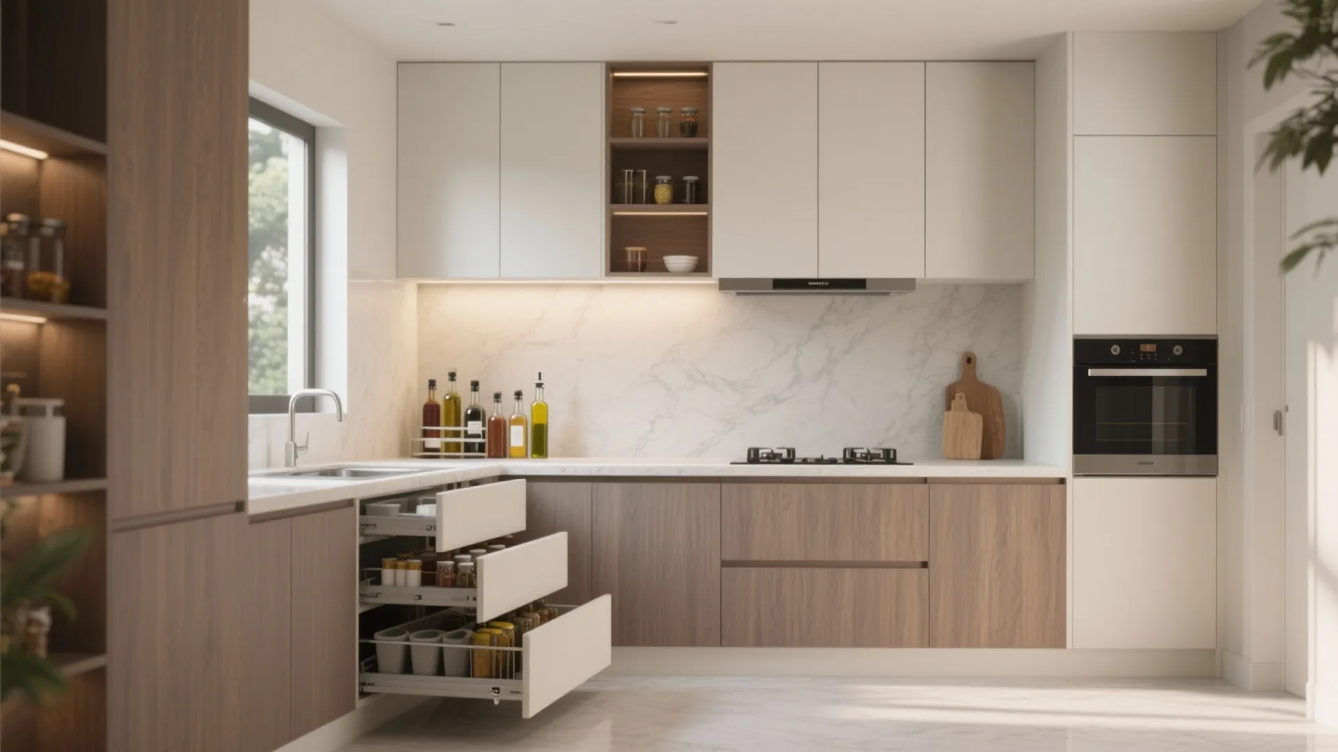 Minimalist kitchen storage that really works