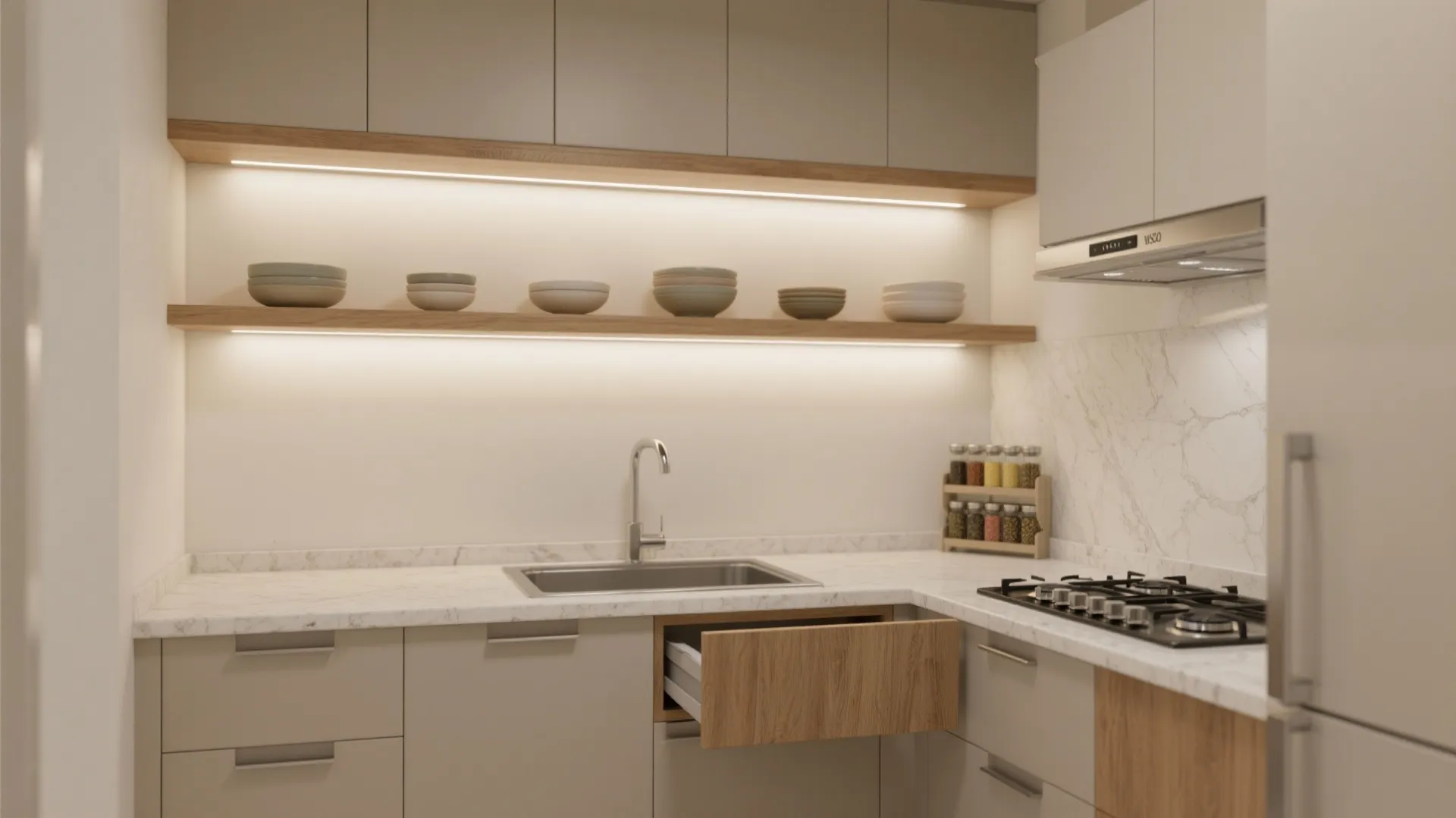 Minimalist kitchen storage that actually works