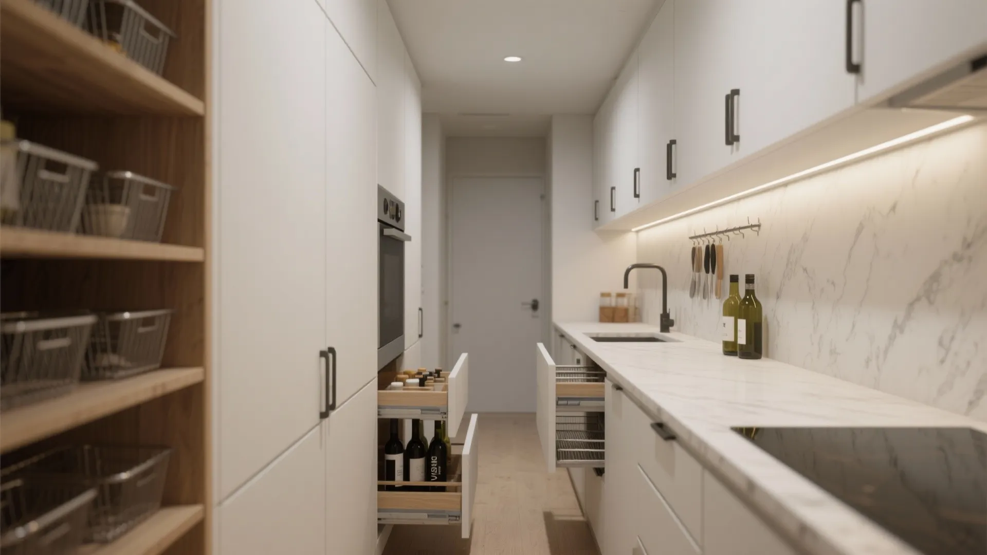 Minimalist kitchen storage that works in a 1 BHK