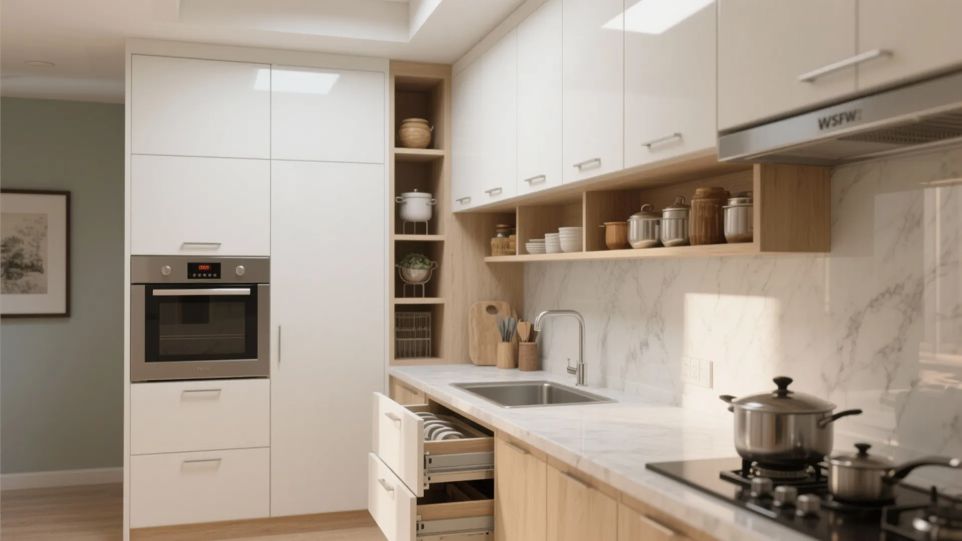 Minimalist kitchen storage that breathes