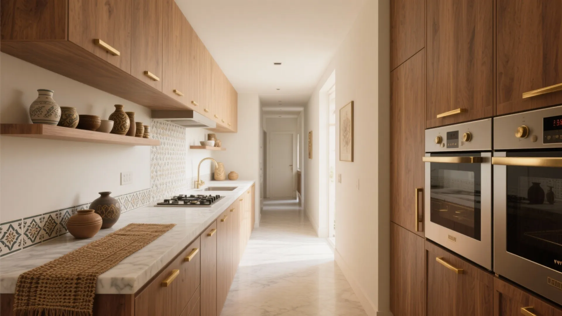 Minimalist kitchen storage with local craftsmanship