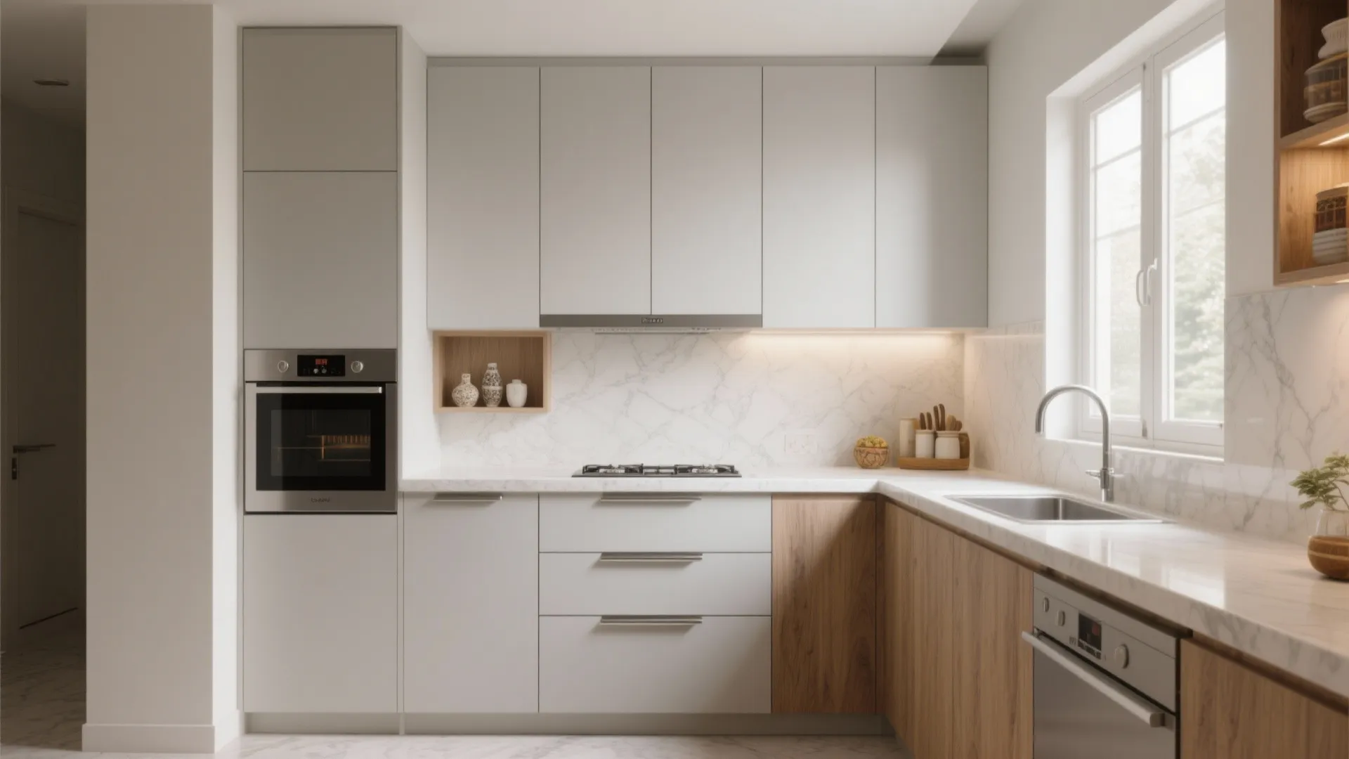 Minimalist kitchen storage that hides the visual noise