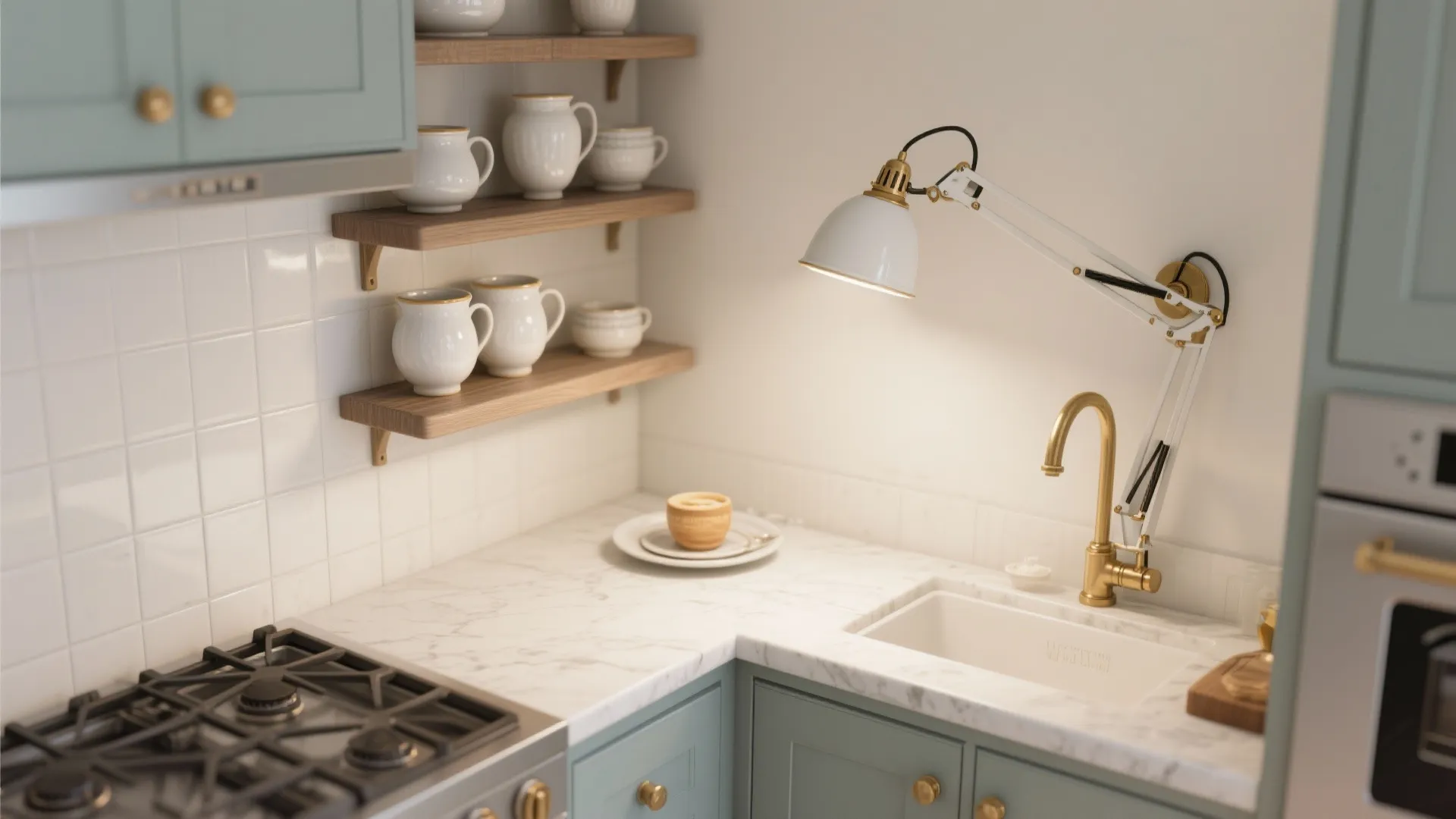 3. Adjustable Ceramic Task Lights for Kitchen Nooks
