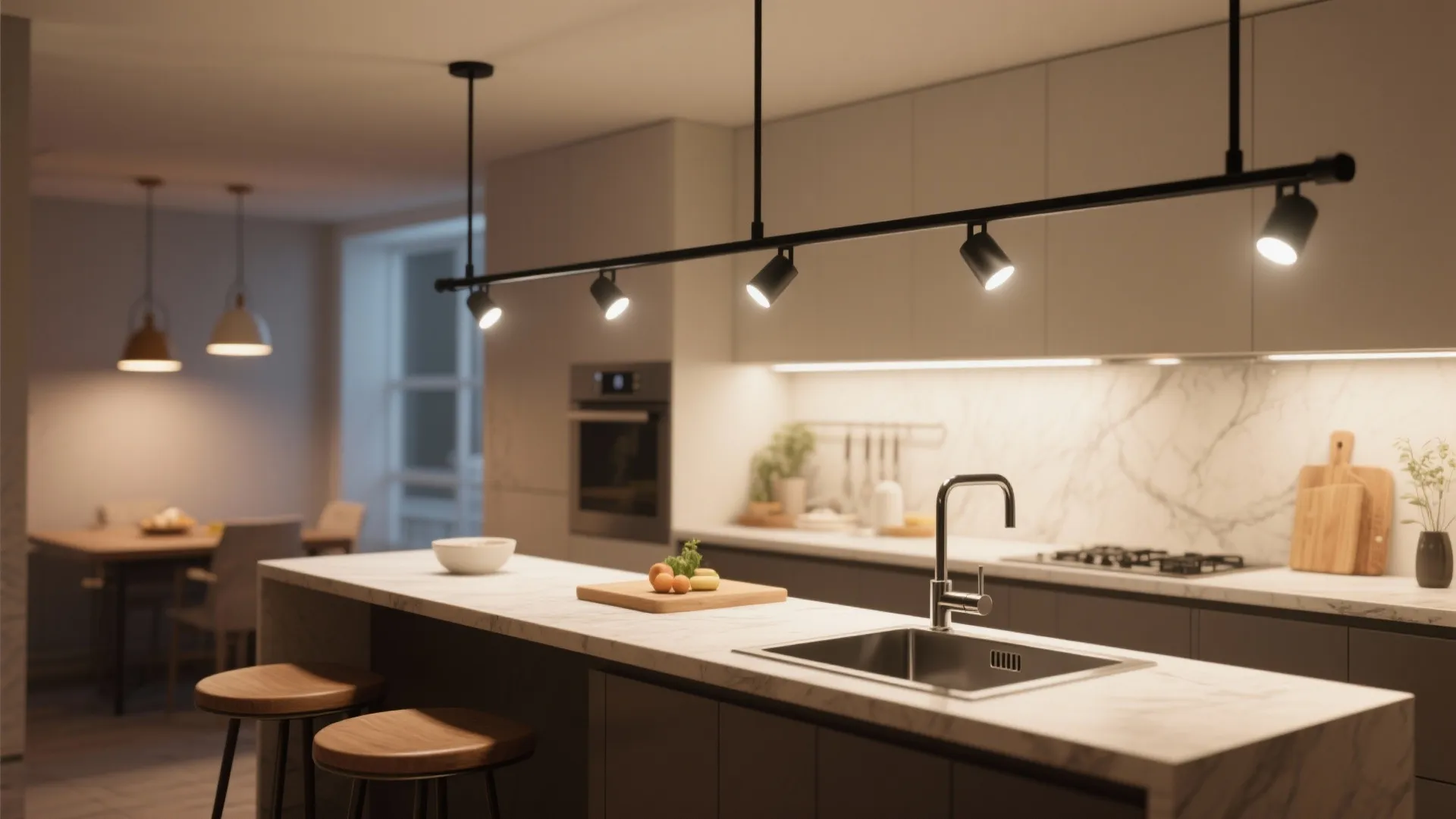 3. Create layered task zones above a compact kitchen