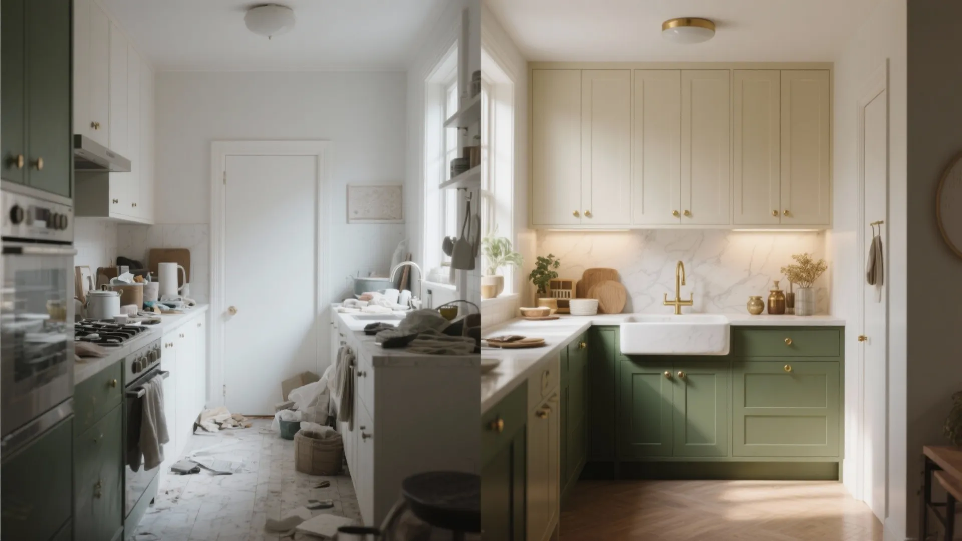 Idea 5: Earthy Greens + Warm Metals and Cream