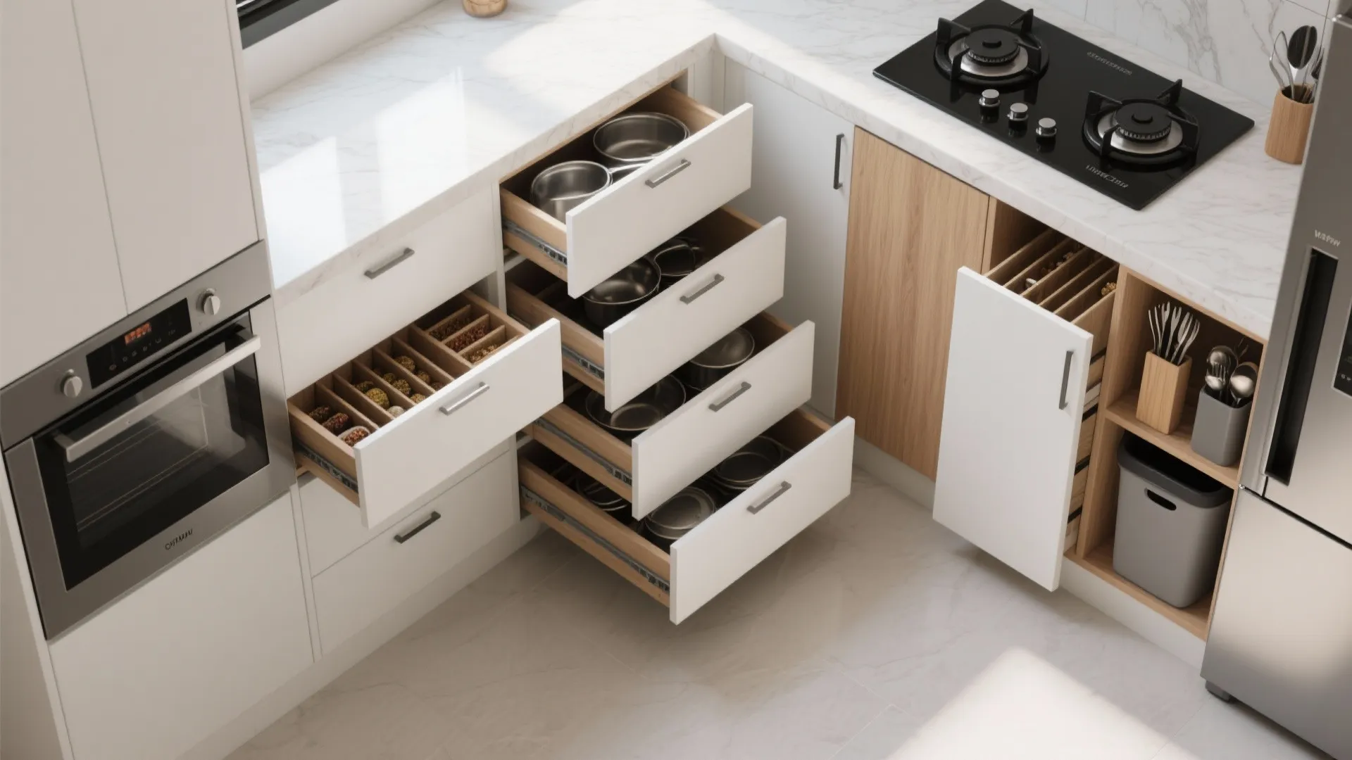 Minimalist kitchen storage that works in real life