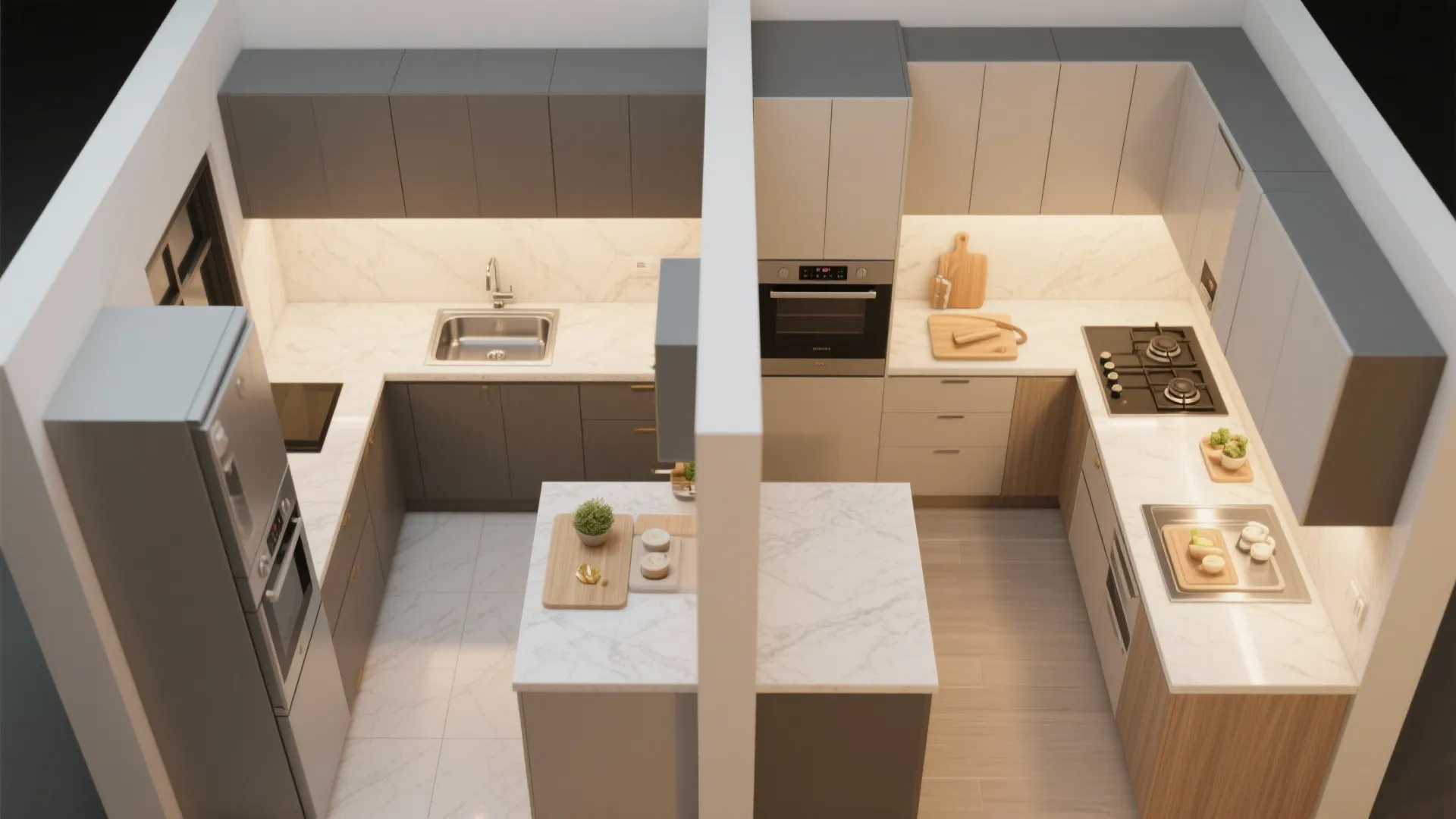 Modular Kitchen That Works Hard (Parallel or L-Shaped)