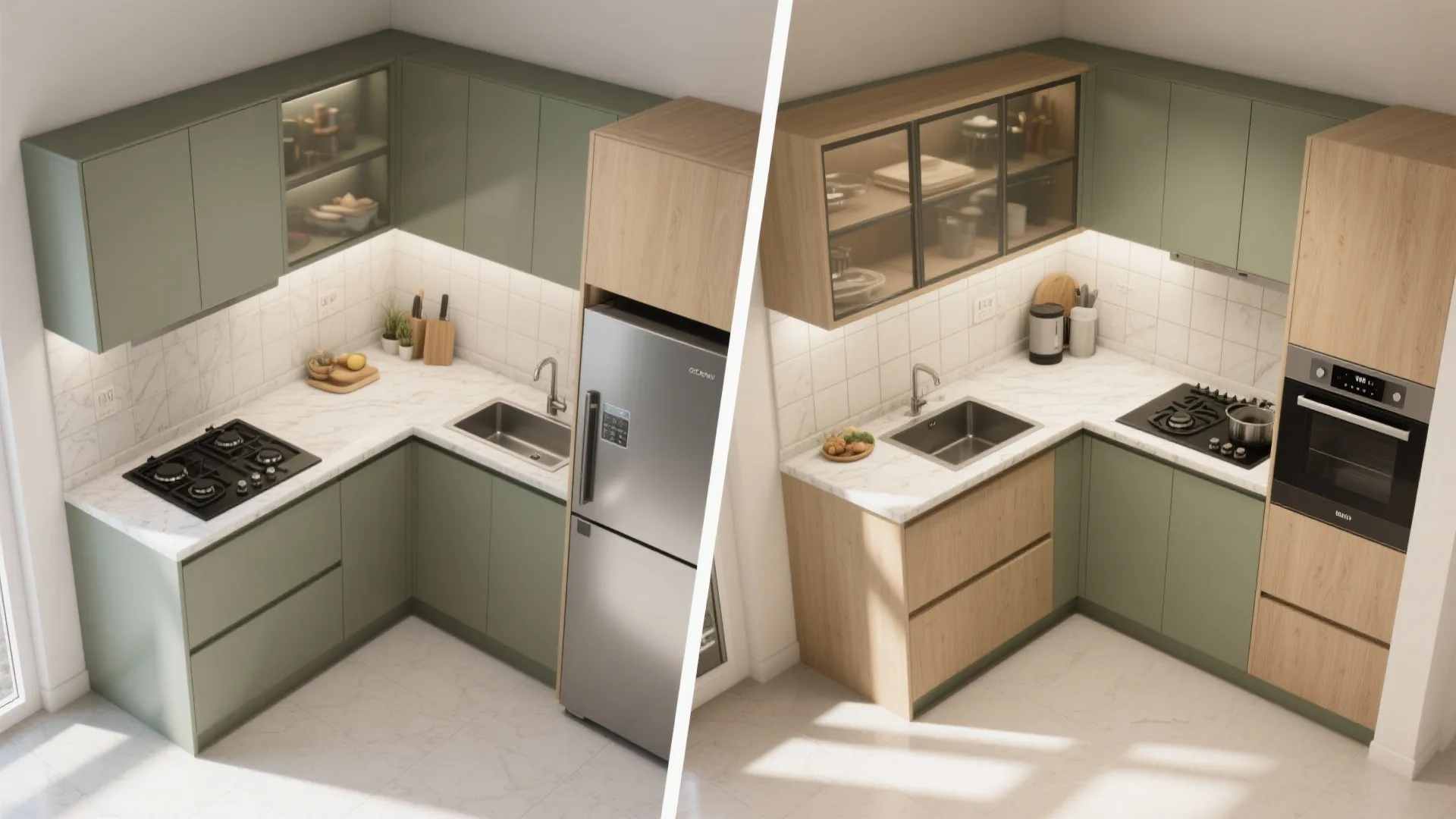 Space-smart modular kitchen: L-shaped or parallel