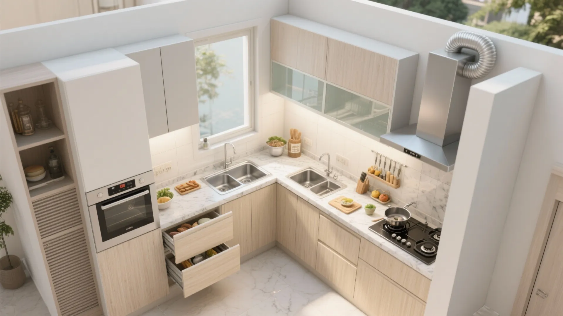 Kitchen zoning that respects movement and monsoon