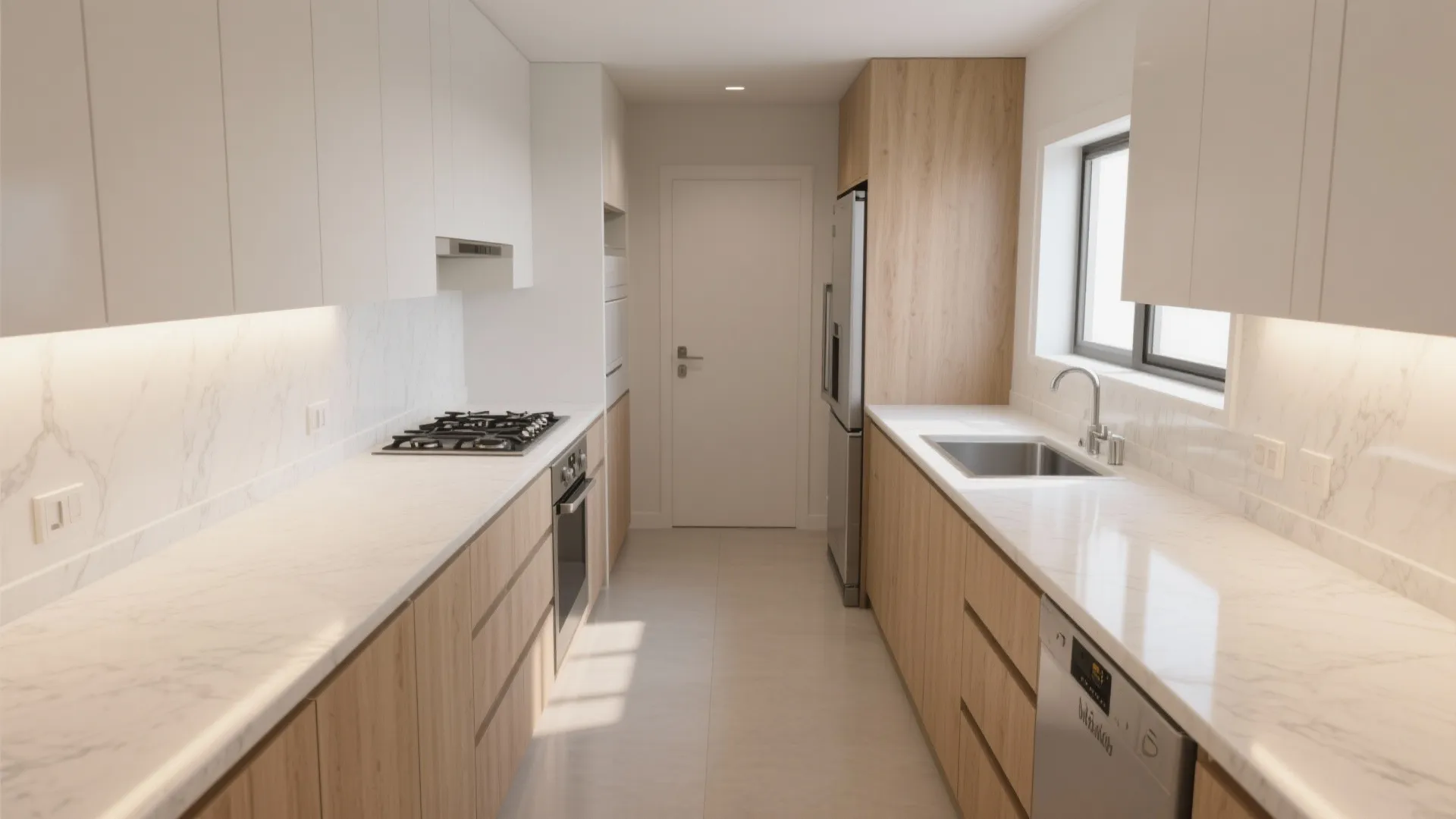 Kitchen strategies: parallel or L-shaped with a utility zone