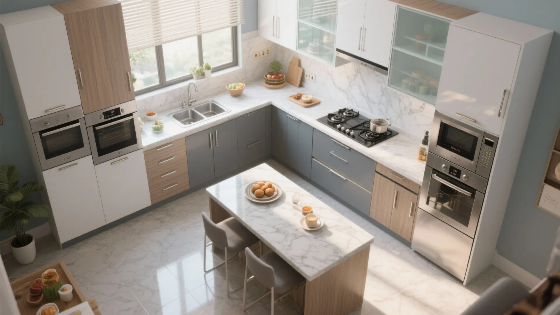 Modular kitchen zoning for multi-cook households
