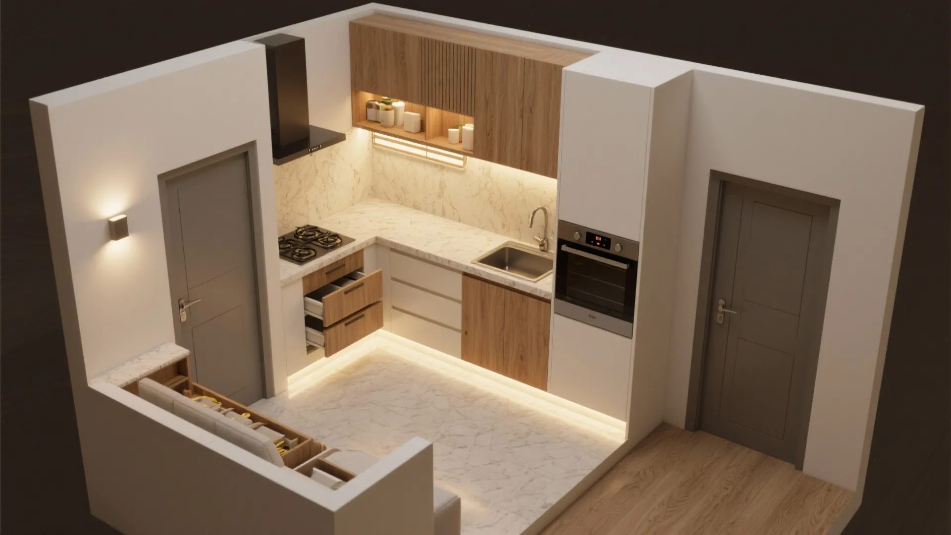Kitchen clarity: compact layouts that cook