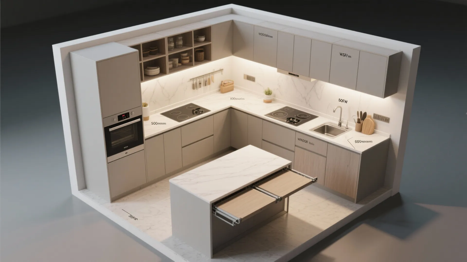 Storage-Forward Kitchens with Tall Units