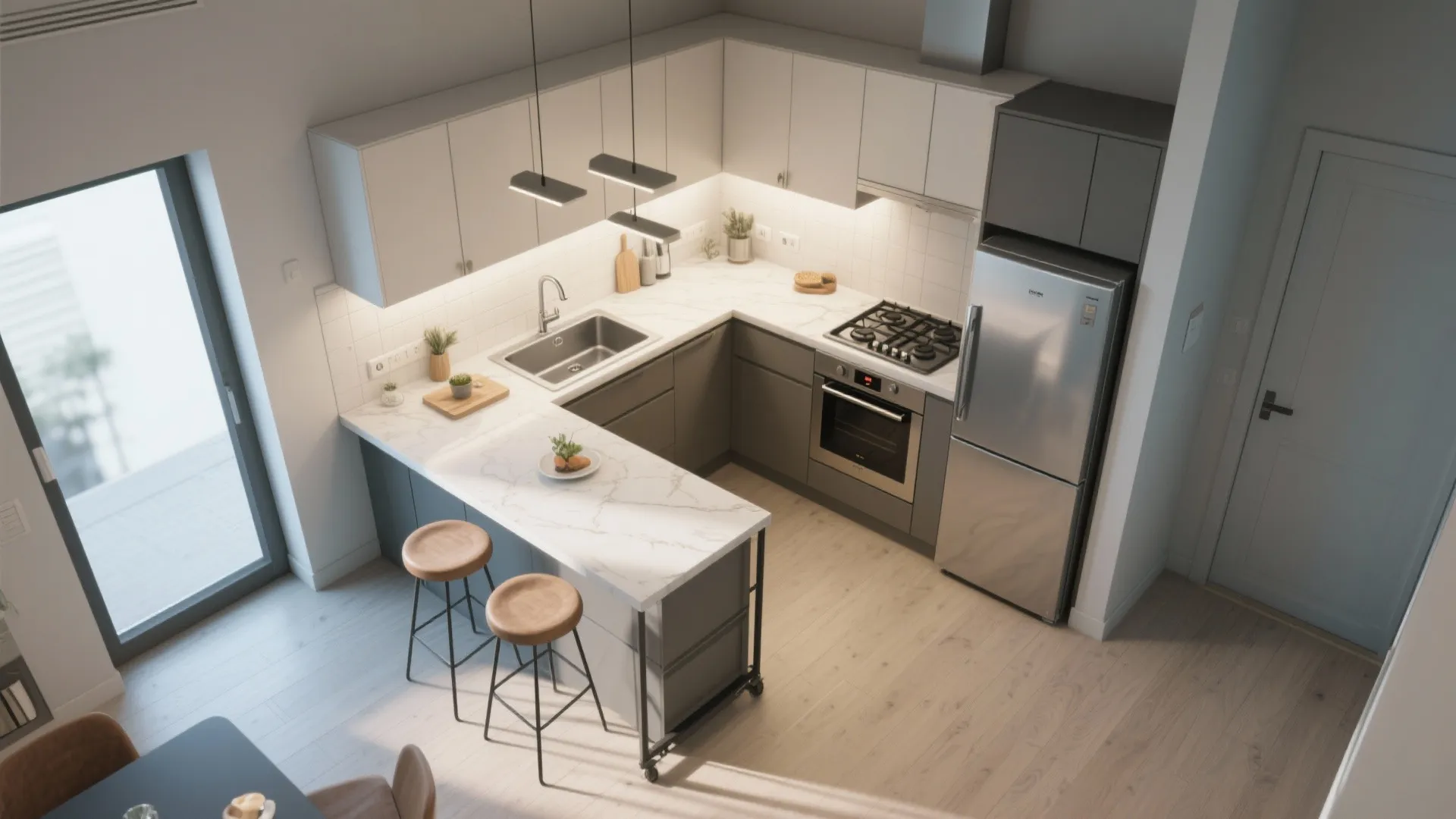 4. Flexible kitchen layouts for efficient cooking