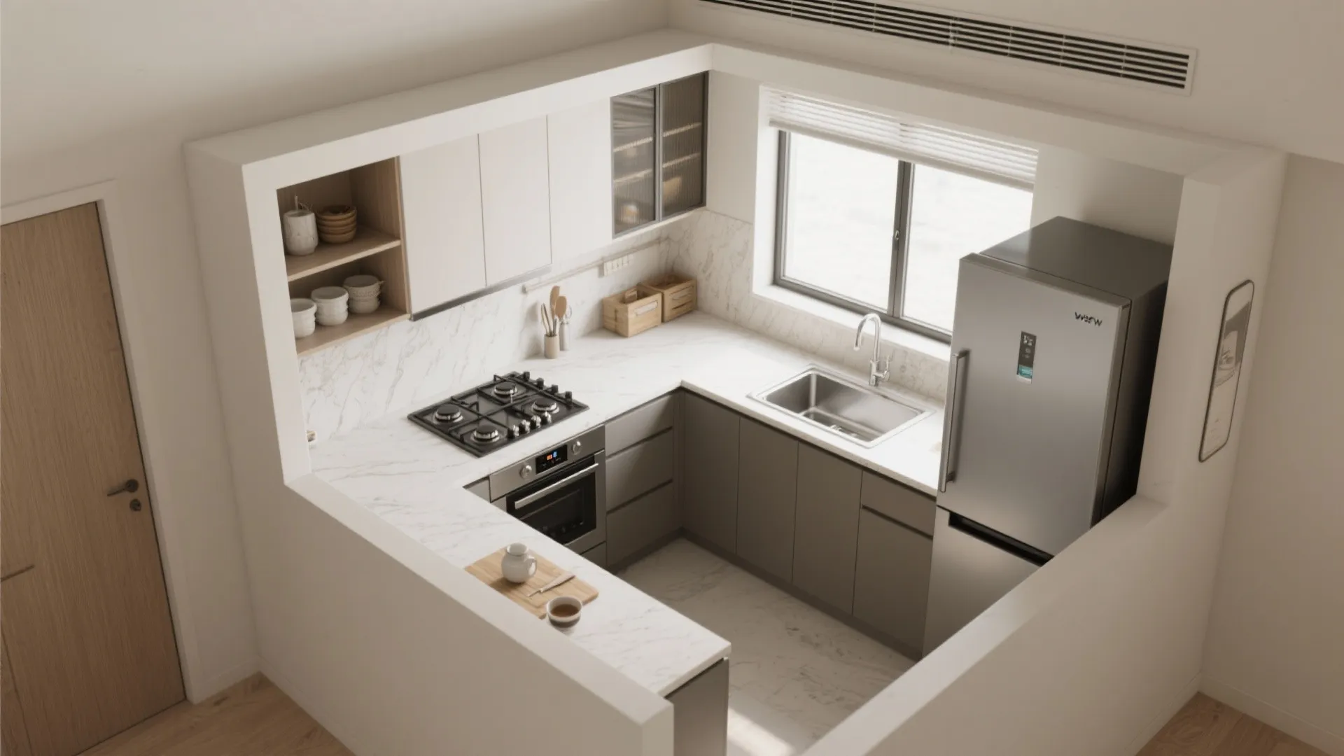 Minimalist Modular Kitchen with Smart Storage