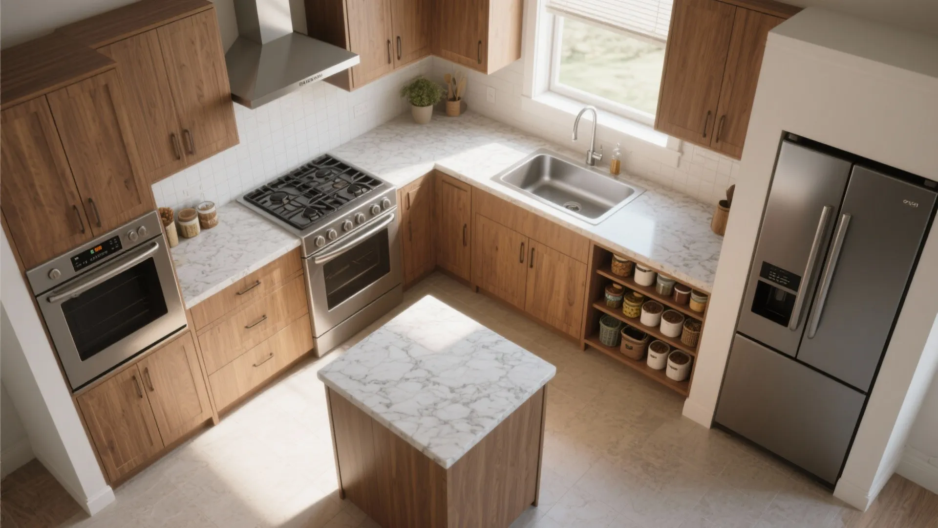 Efficient Kitchen Triangle and Pantry Nook