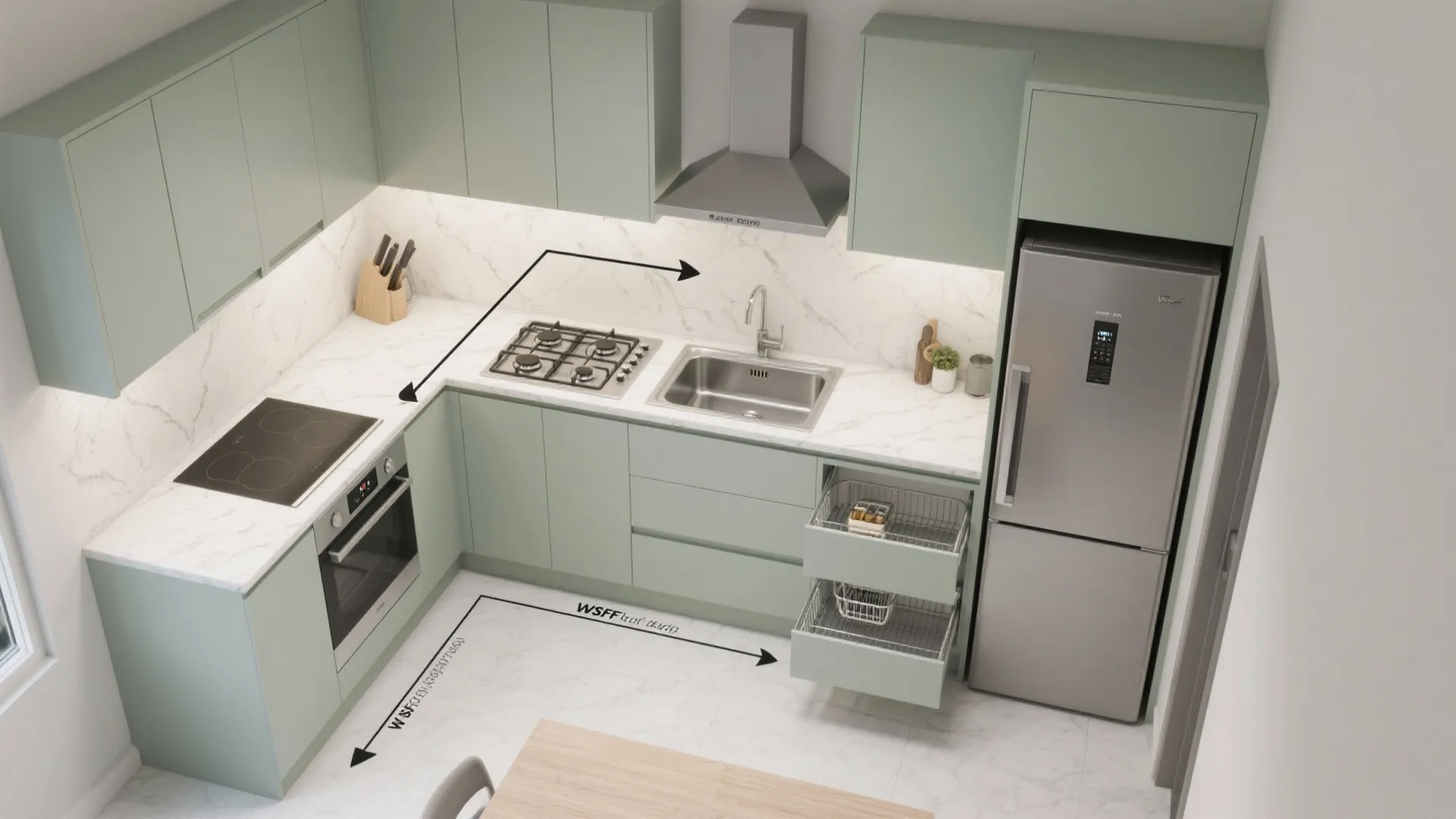 Smart Kitchen Triangle and Ventilation First