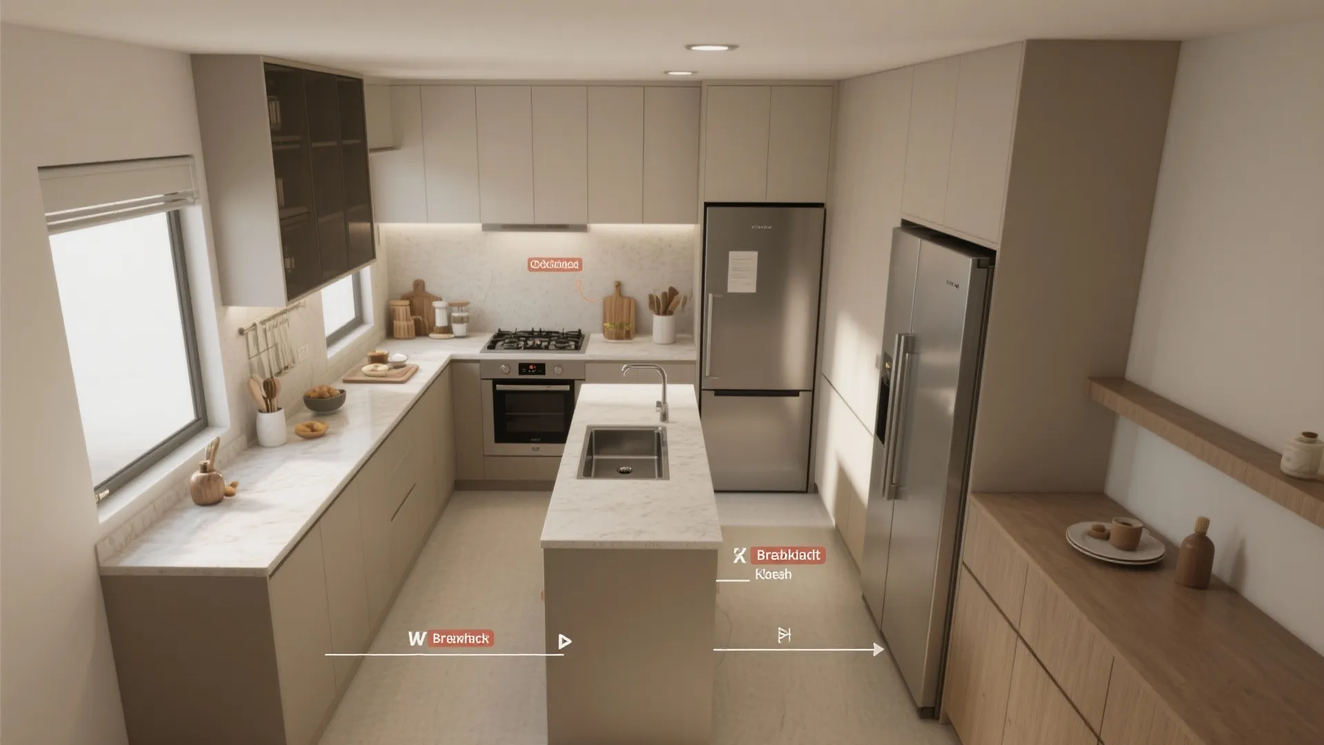 Minimalist Kitchen-Zone Planning