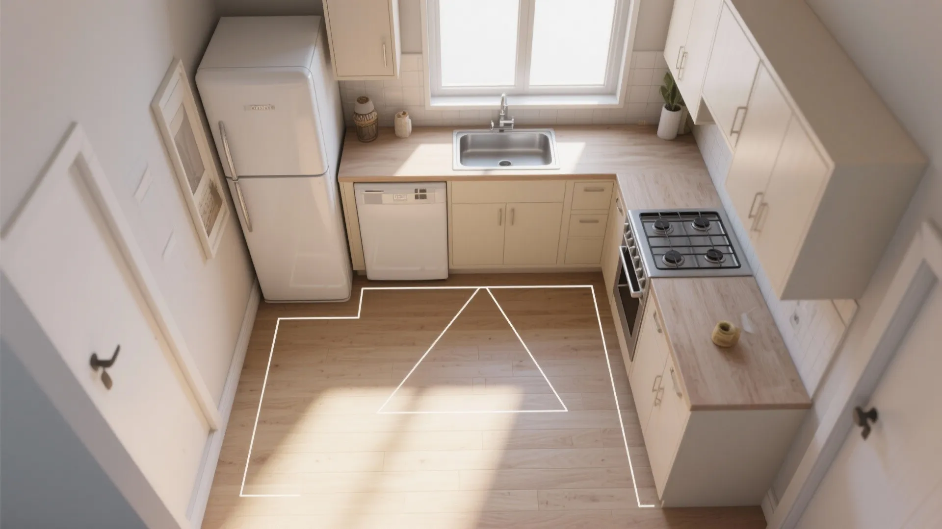 2. Reconfigure the layout to create a working triangle