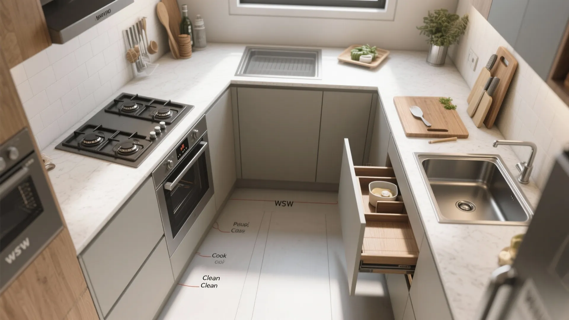 4. Kitchen Work Triangle, Reimagined