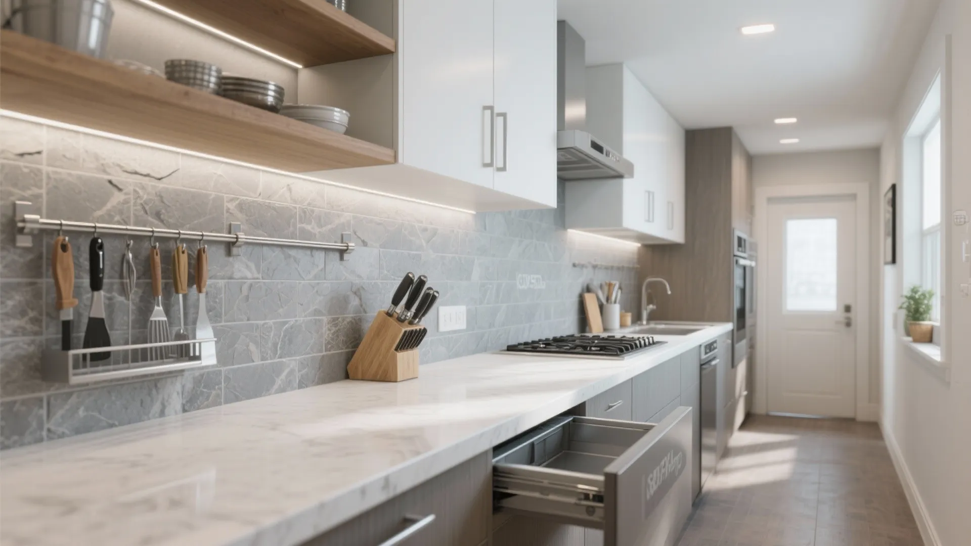 Kitchen-safe backsplash wraps that work hard