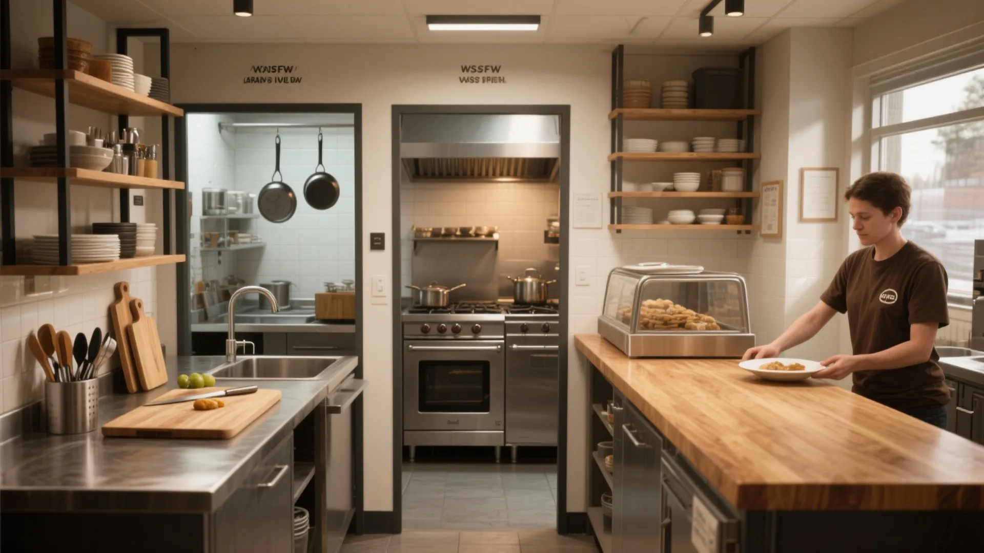 1. Zone by function: prep, cook, serve