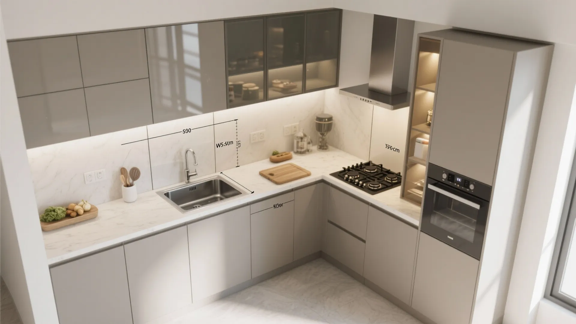 Ventilated, efficient kitchen with local habits in mind