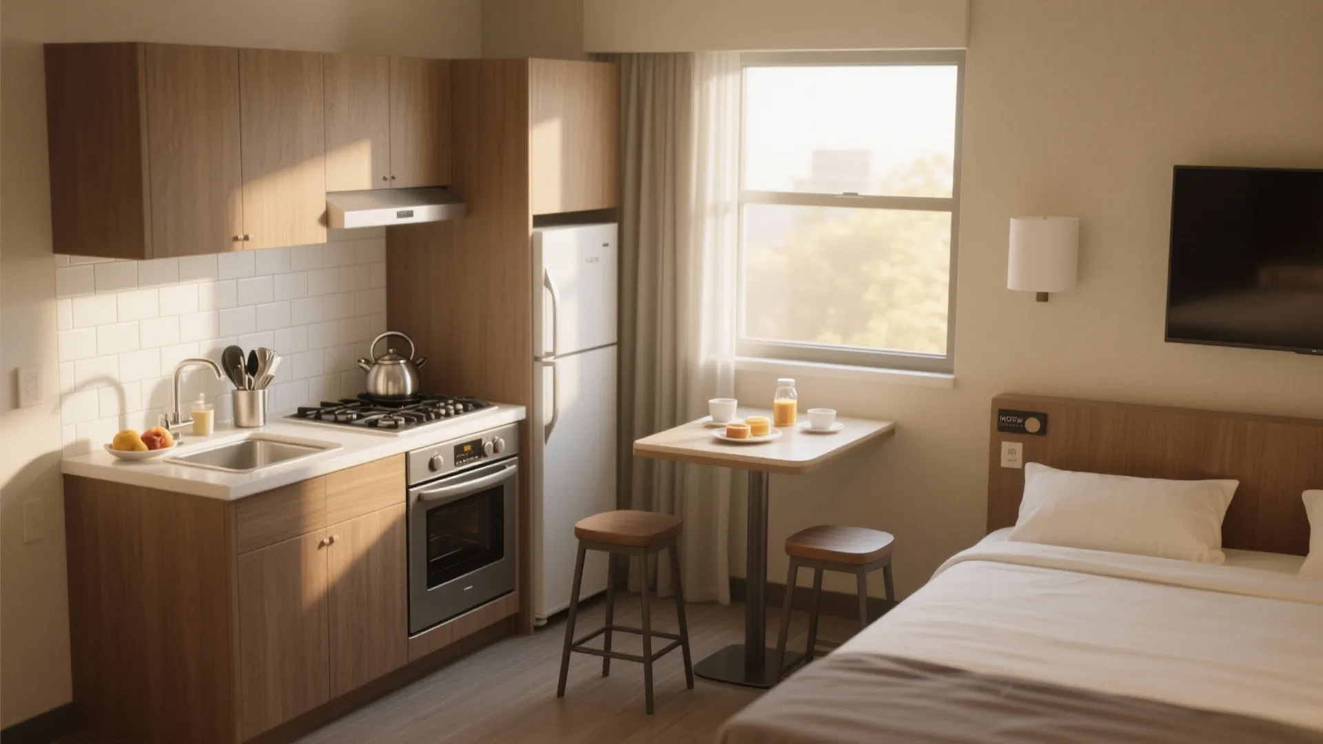 2. Hotels that include a kitchen or kitchenette