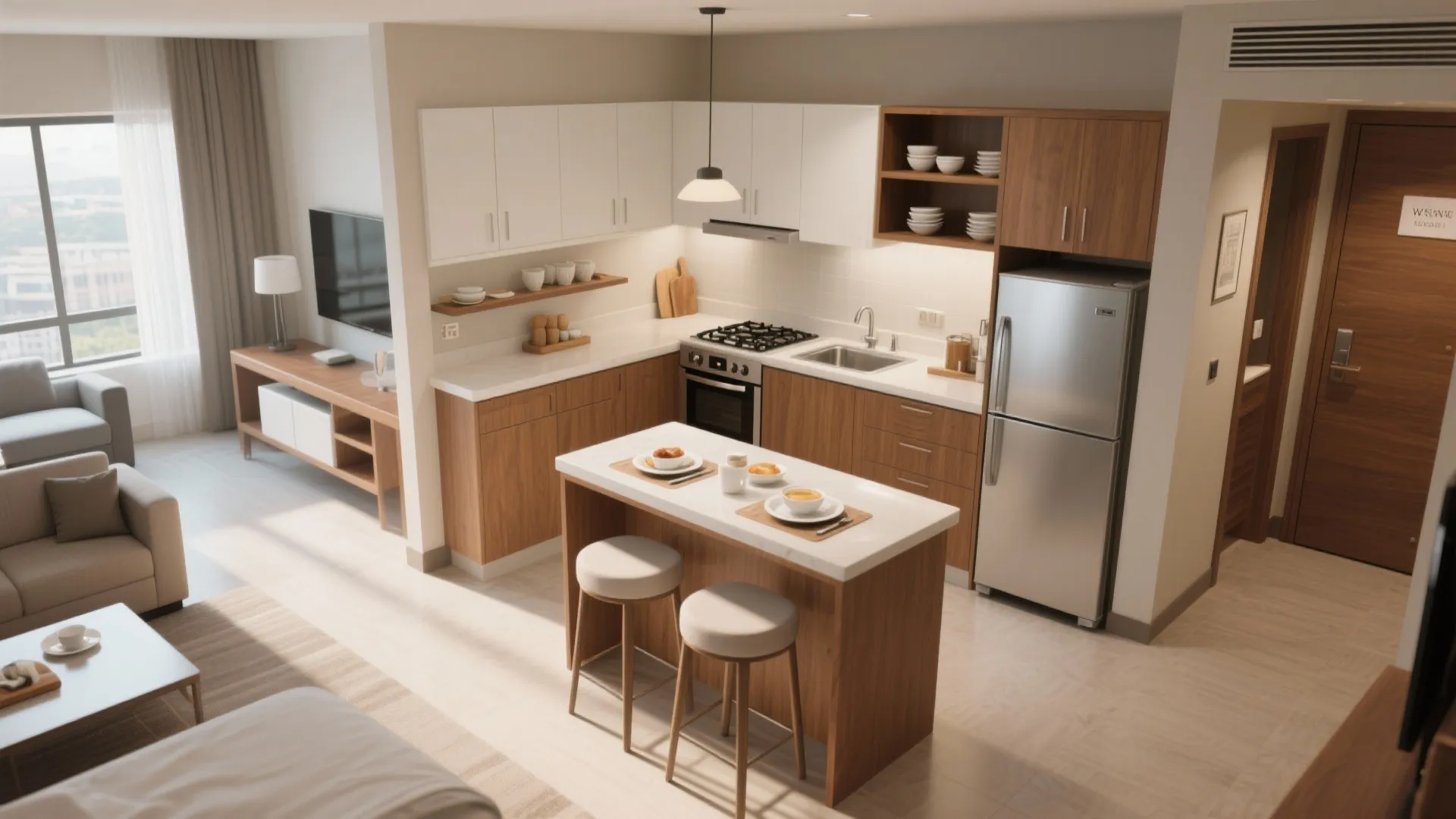2. Look for kitchen or kitchenette features