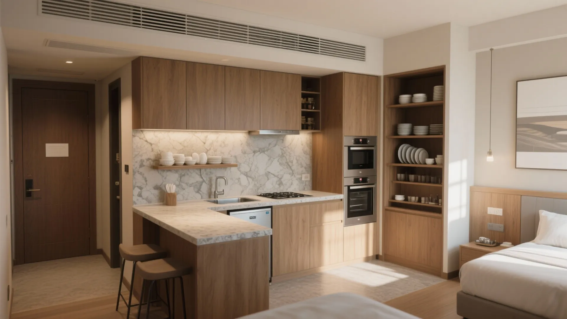 3. Create mini-kitchens or pantry niches